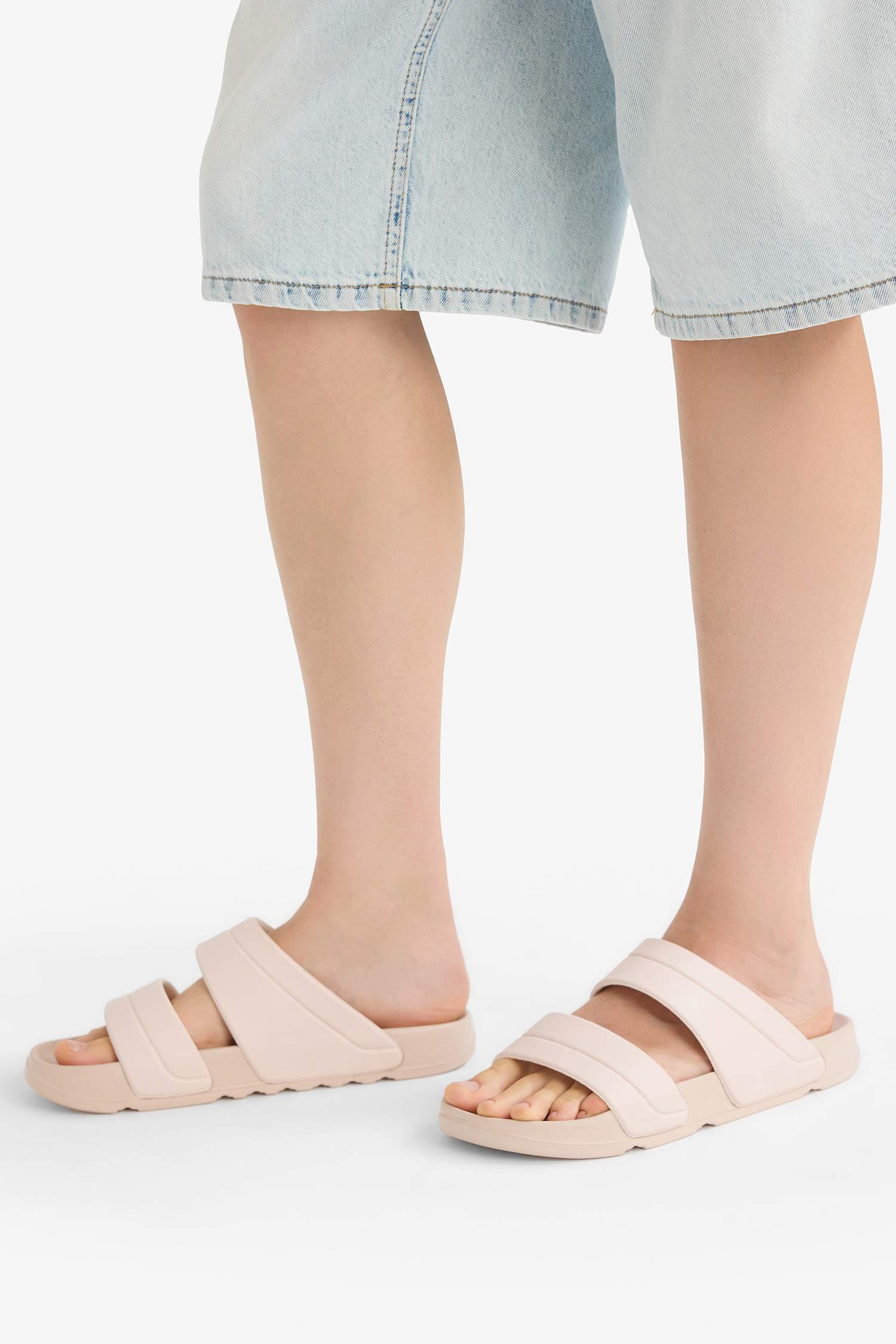 Woman Flat Sole Double Strap Eva Slippers