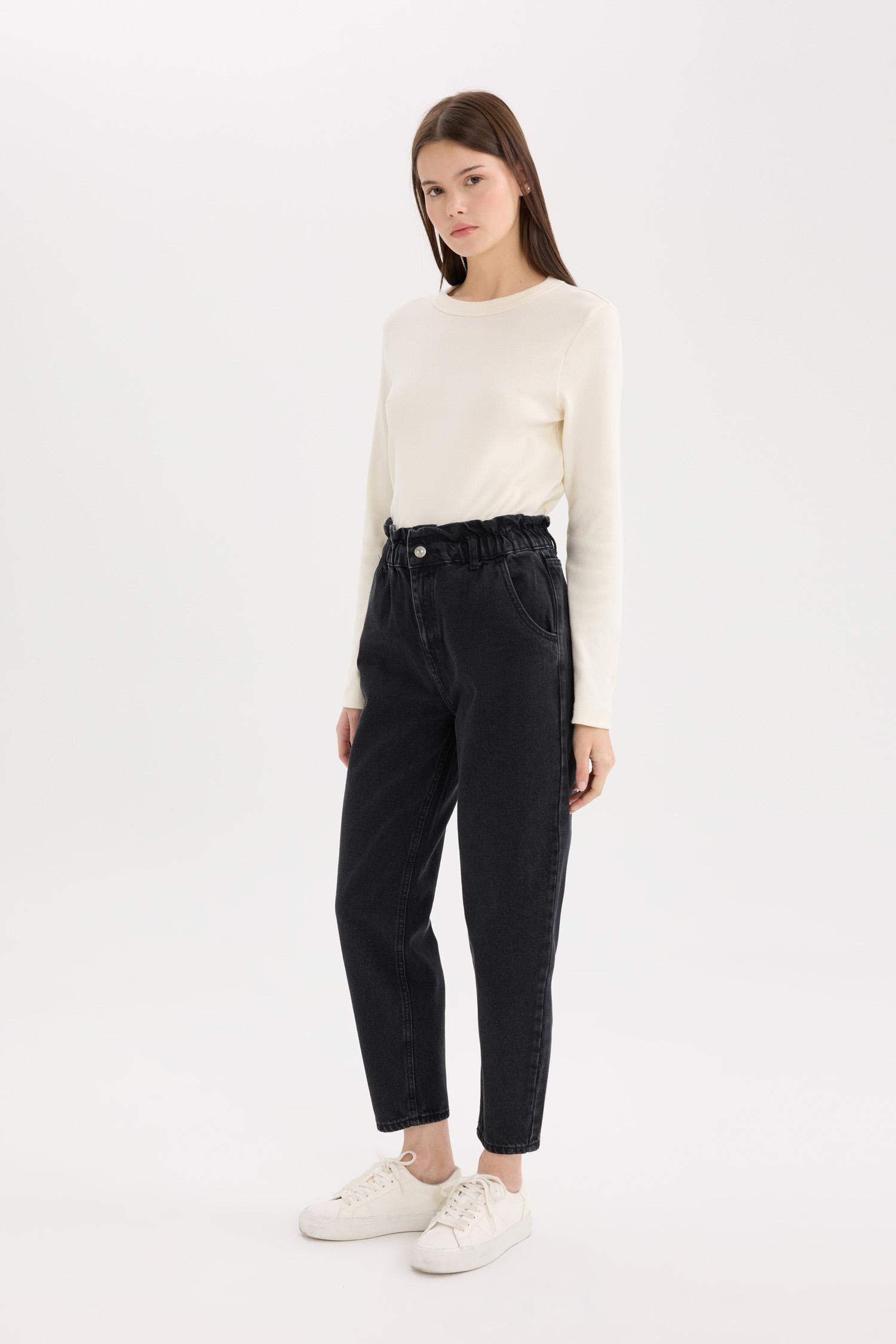 Paperbag Ekstra Yüksek Bel Bilek Boy Jean Pantolon