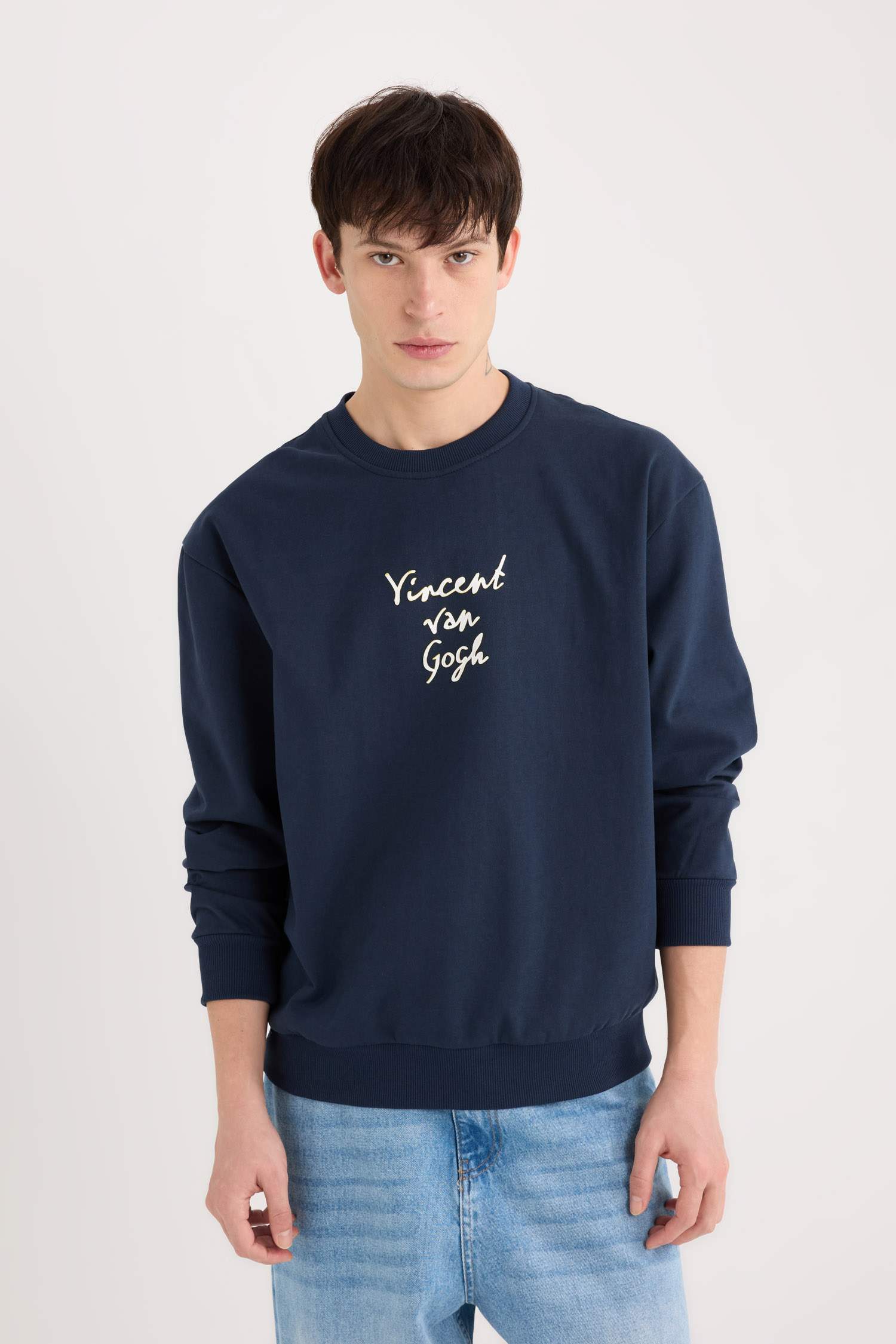 Van Gogh Boxy Fit Bisiklet Yaka Sırt Baskılı Sweatshirt