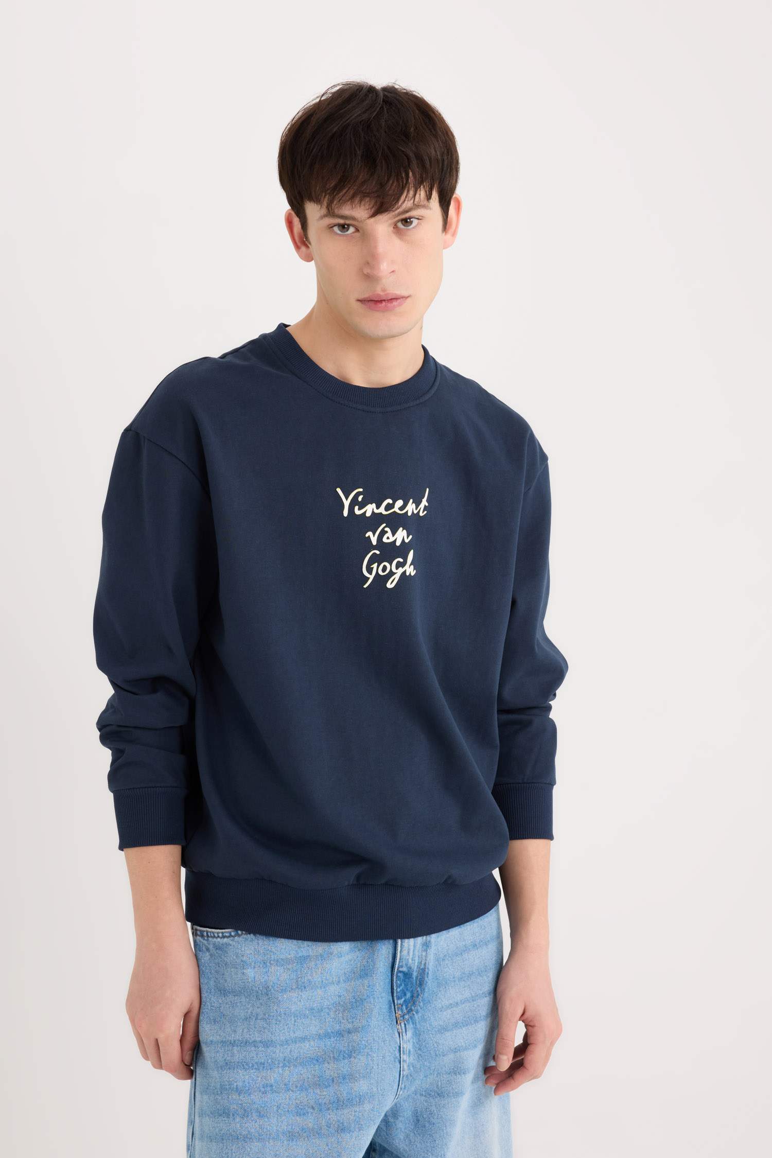 Van Gogh Boxy Fit Bisiklet Yaka Sırt Baskılı Sweatshirt