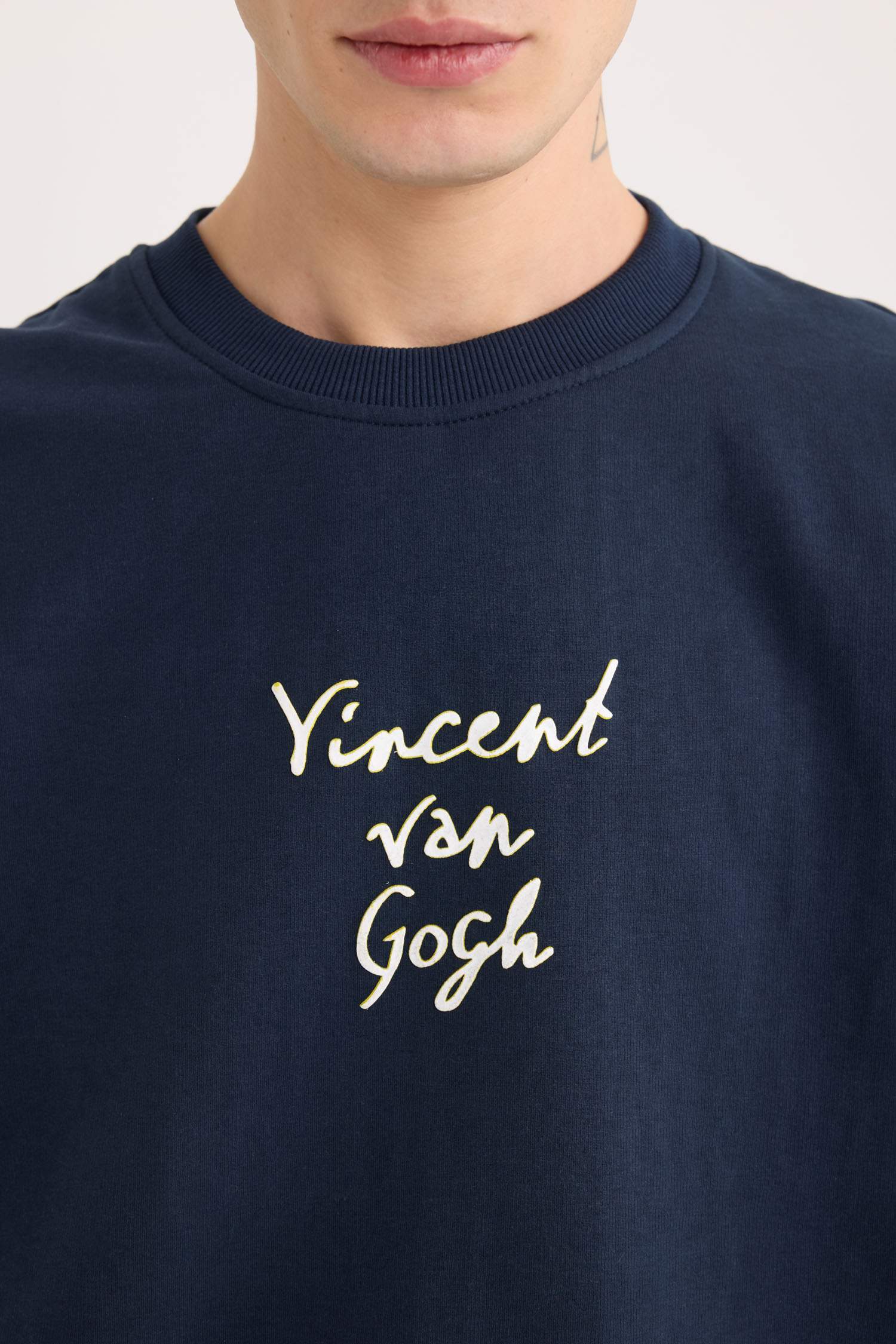 Van Gogh Boxy Fit Bisiklet Yaka Sırt Baskılı Sweatshirt
