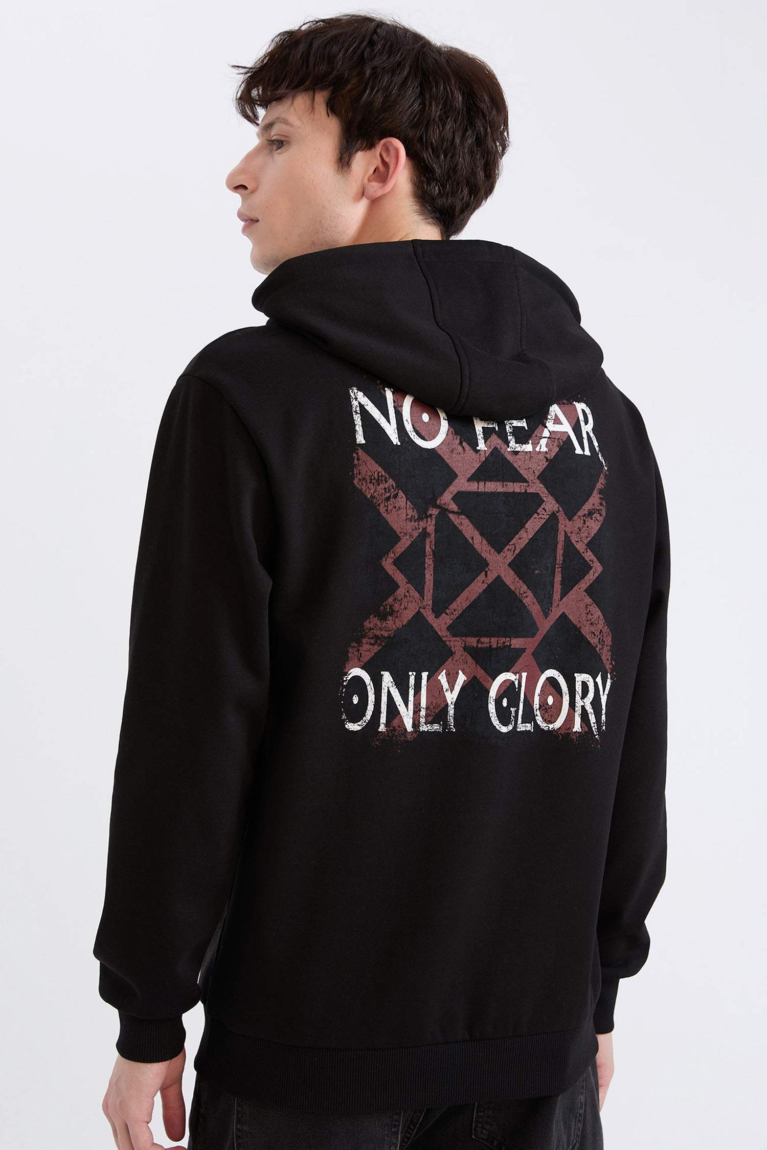 Vikings Valhalla Regular Fit Kapüşonlu Sırt Baskılı Sweatshirt