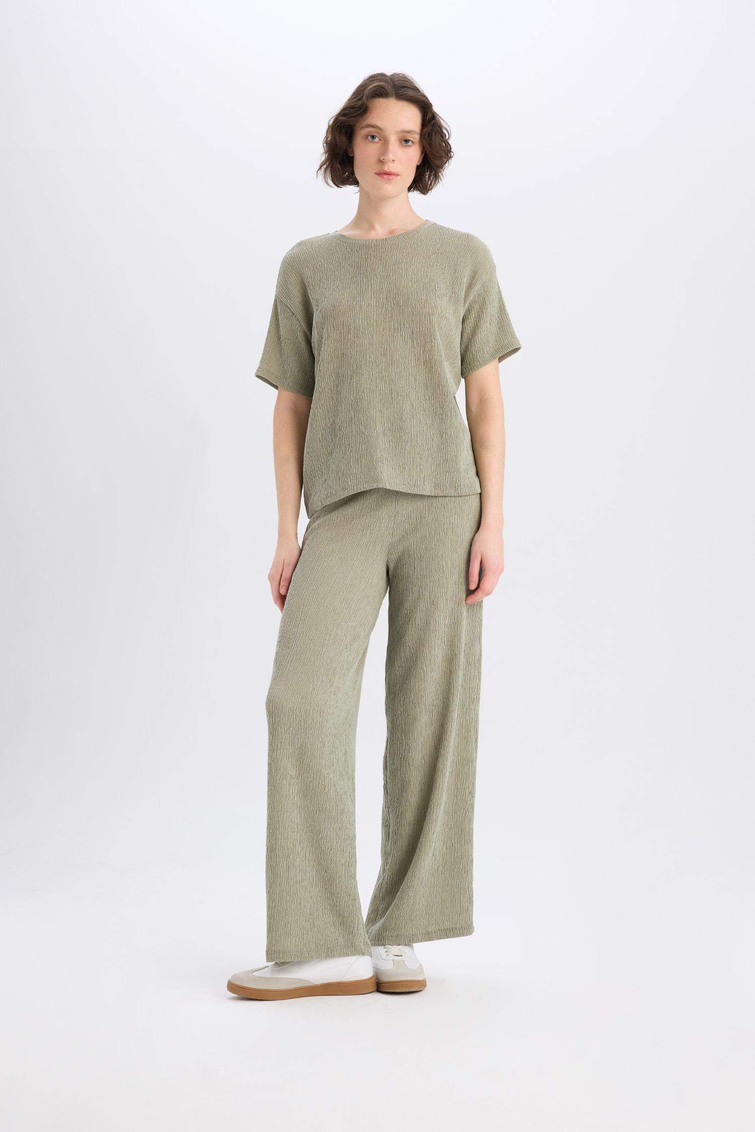 Wide Leg Geniş Bol Paça Bürümcük Pantolon