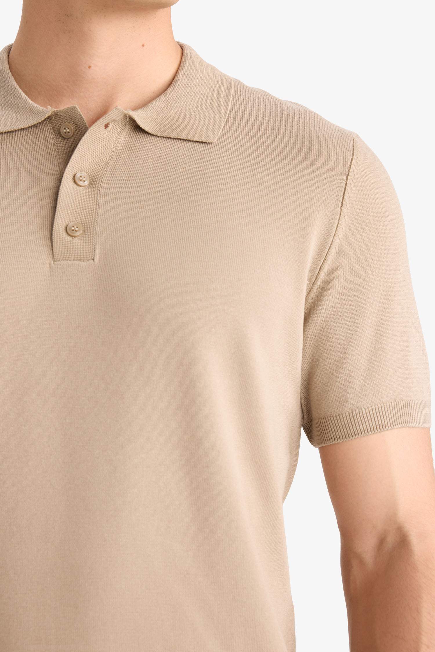 Standart Fit Polo Yaka Kısa Kollu Triko Tişört