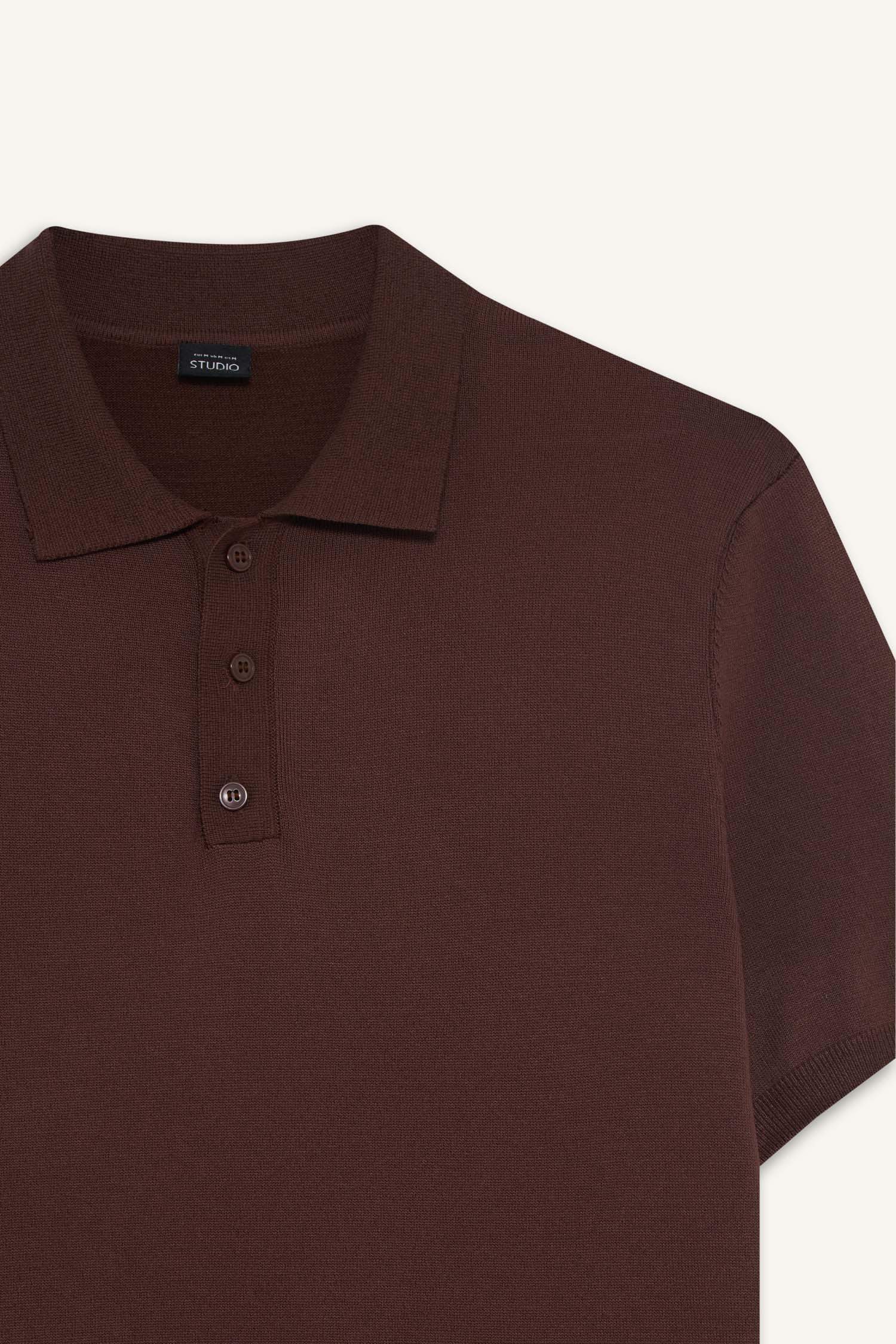 Standard Fit Polo Collar Knitwear Polo T-Shirt