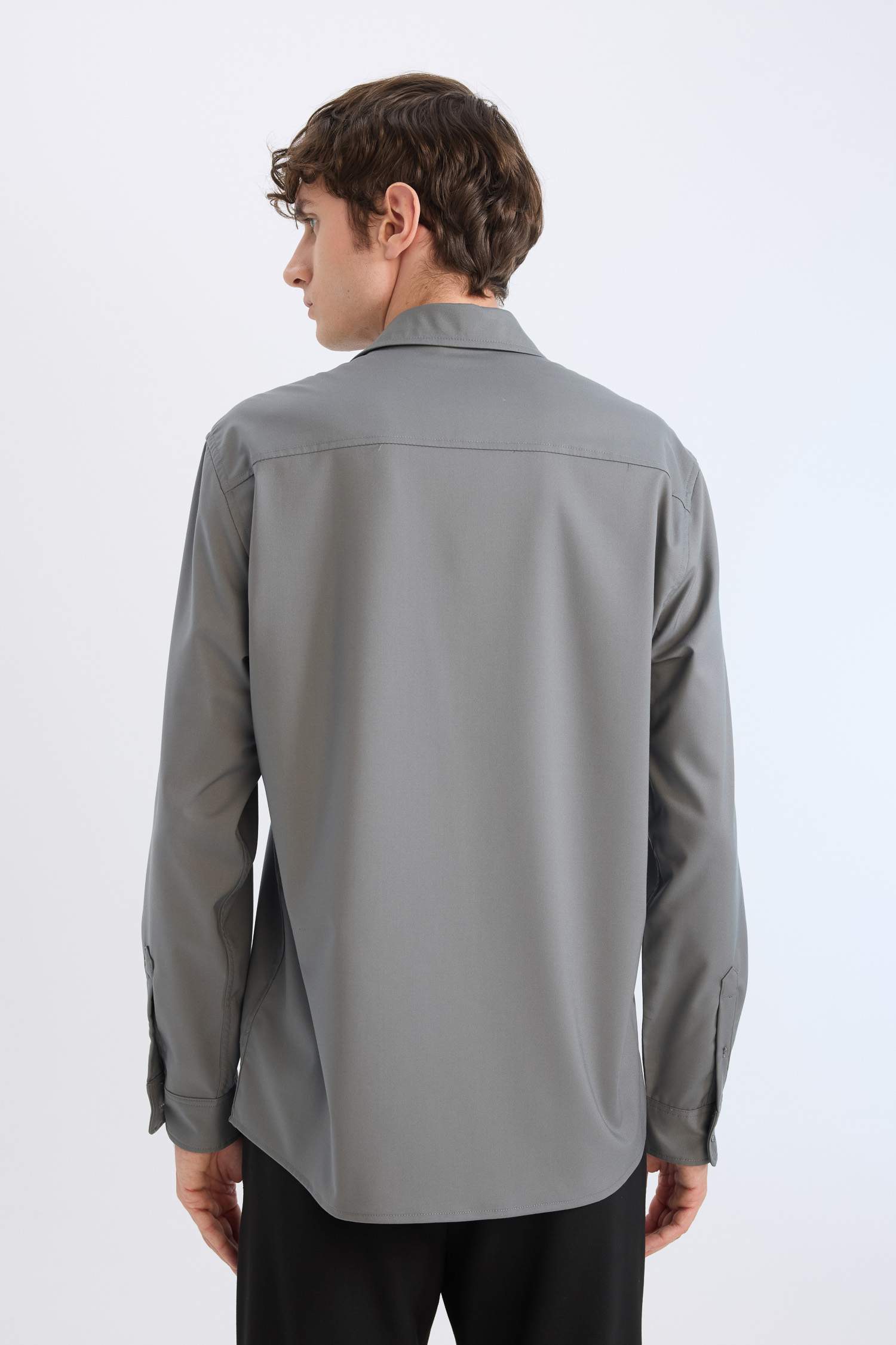 Regular Fit Polo Yaka Uzun Kollu Gömlek