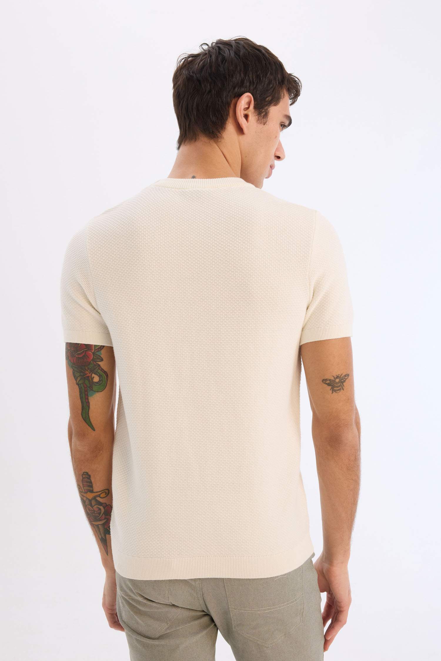 Standard Fit Crew Neck Knitwear T-Shirt