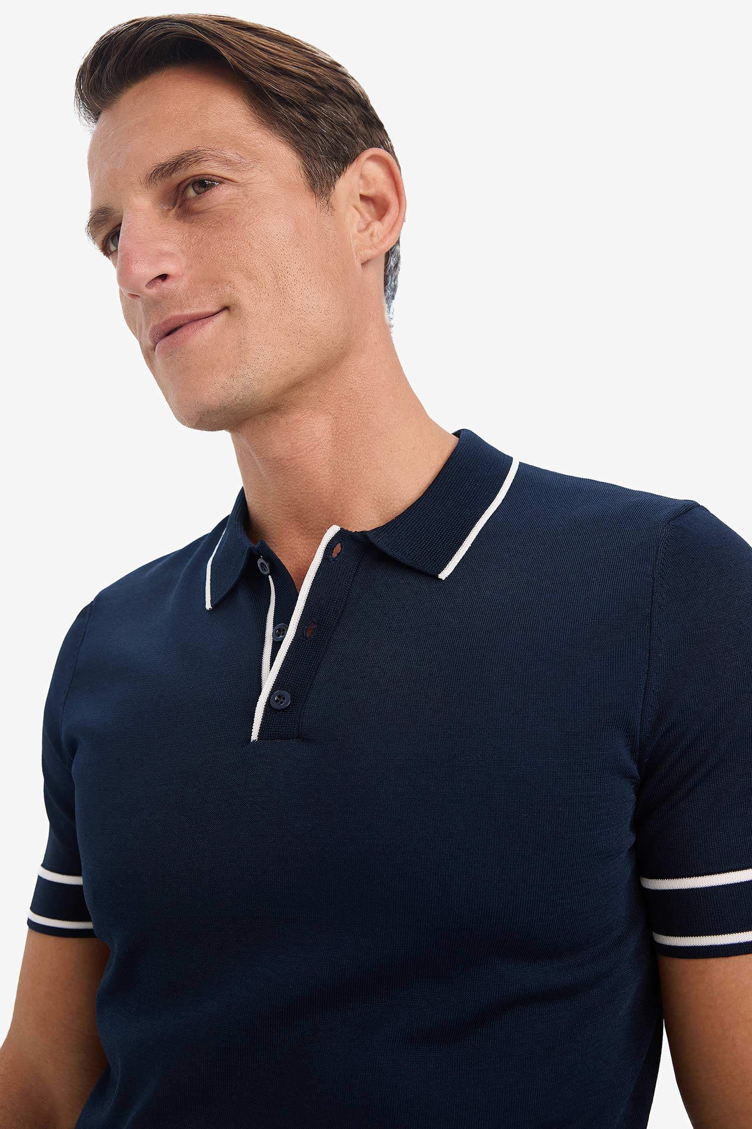 Standard Fit Short Sleeve Knitwear Polo T-Shirt