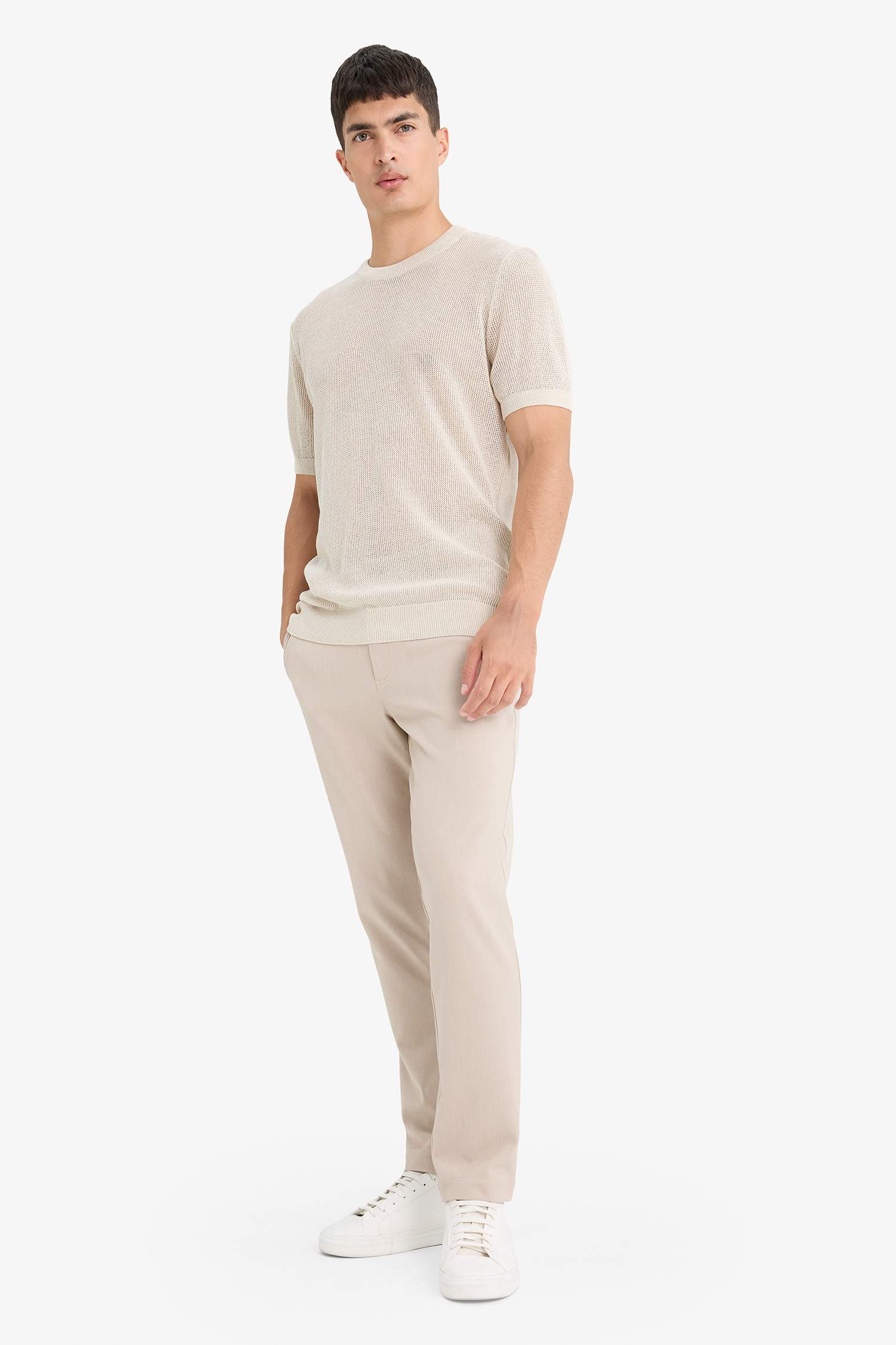 Standard Fit Crew Neck Knitwear T-Shirt