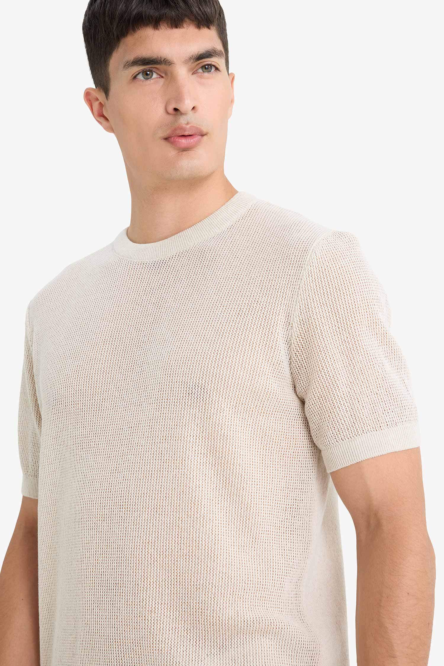 Standard Fit Crew Neck Knitwear T-Shirt