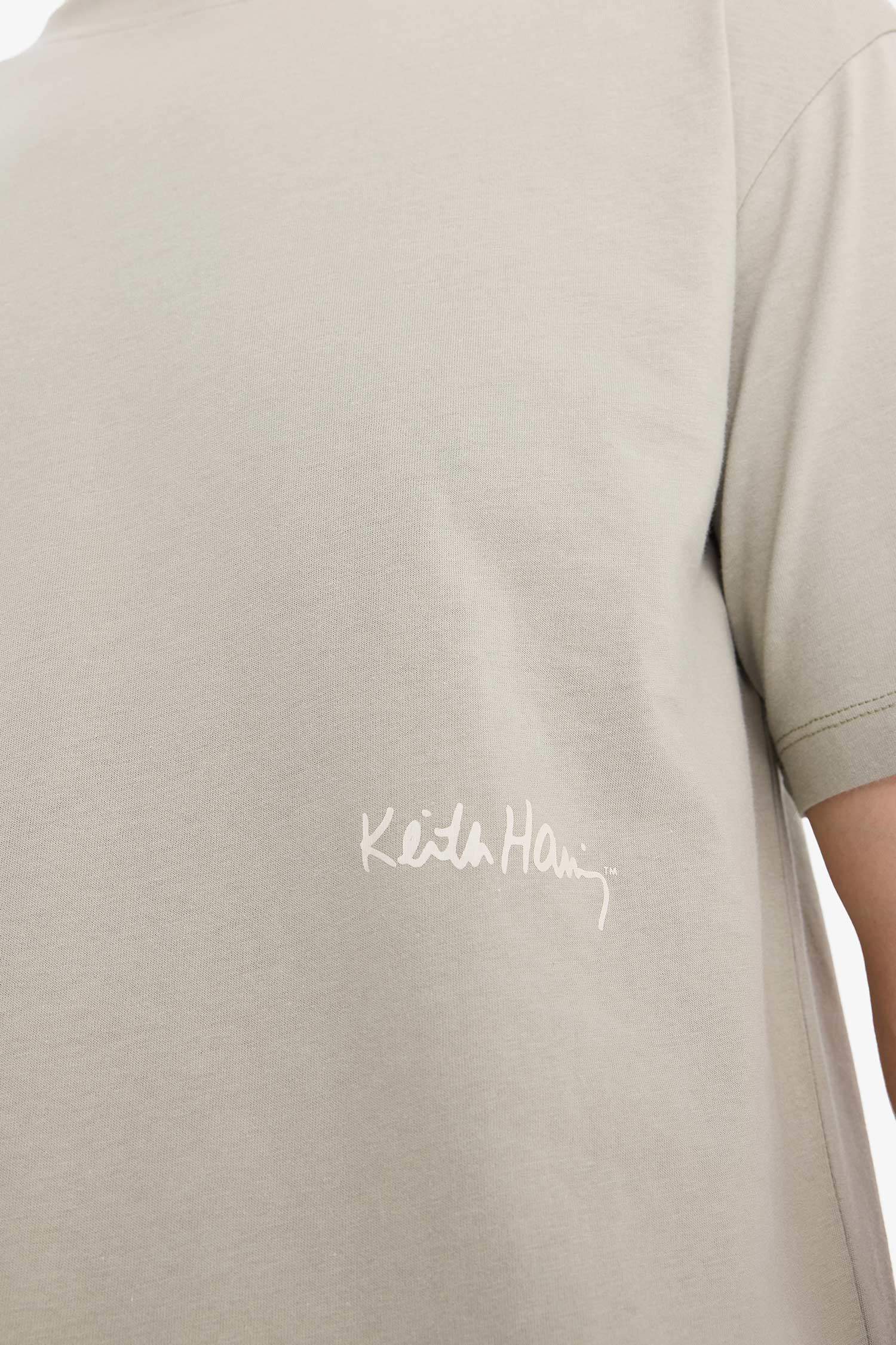 تيشيرت نص ردن أوفر سايز بياخة مستديرة من كيث هارينج