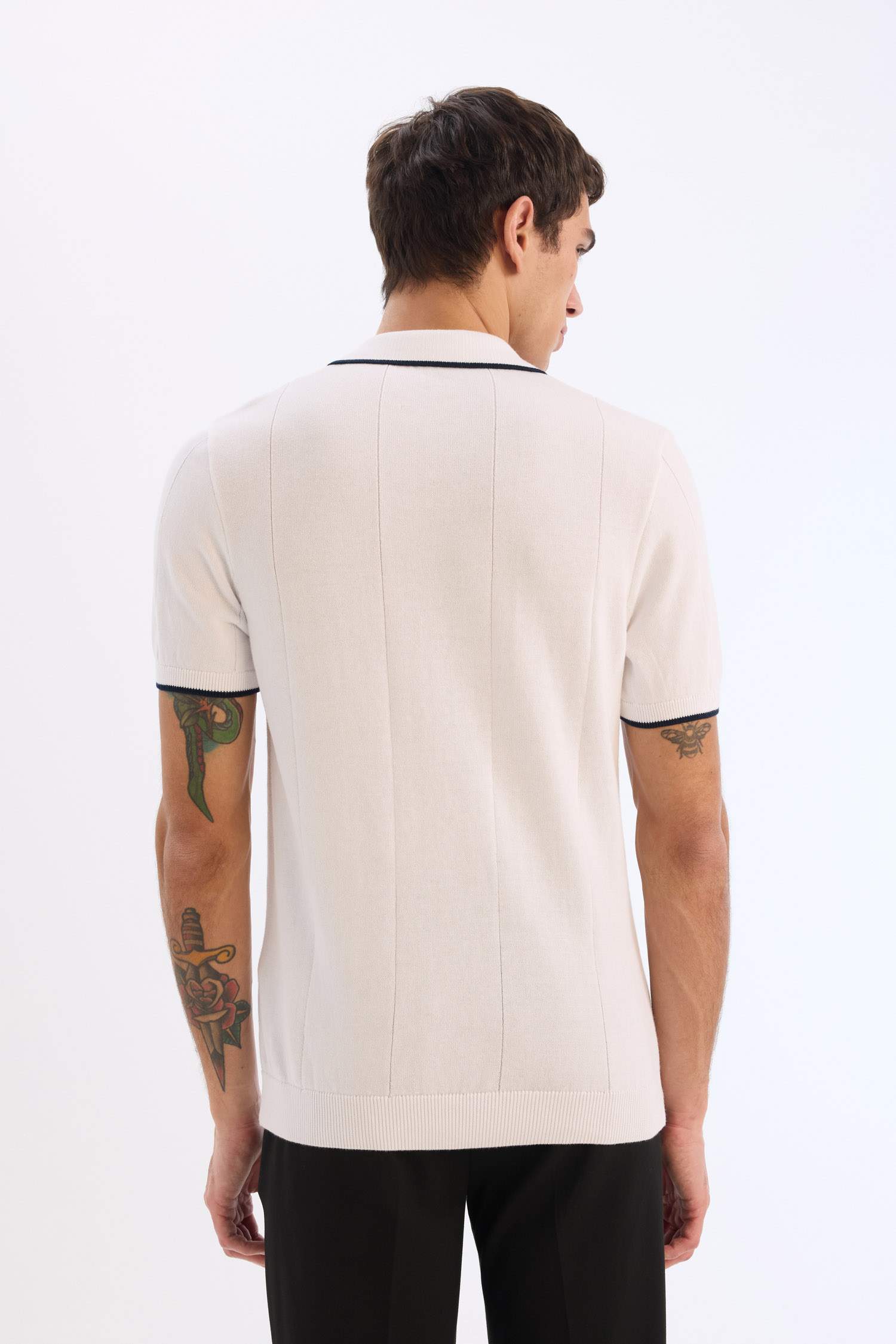 Standard Fit Short Sleeve Knitwear Polo T-Shirt