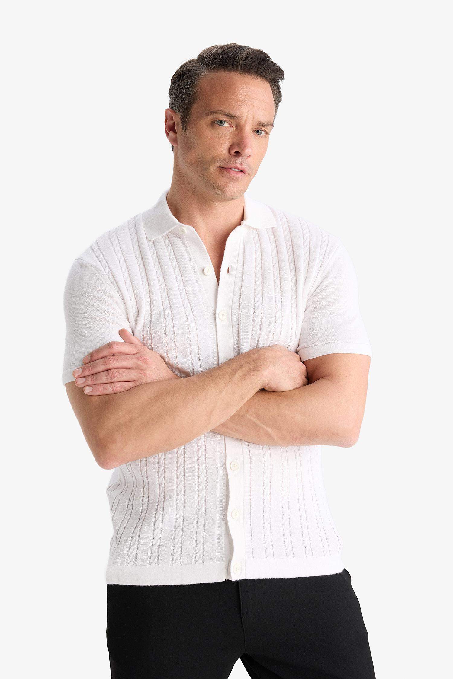 Standard Fit Polo Collar Knitwear Polo T-Shirt