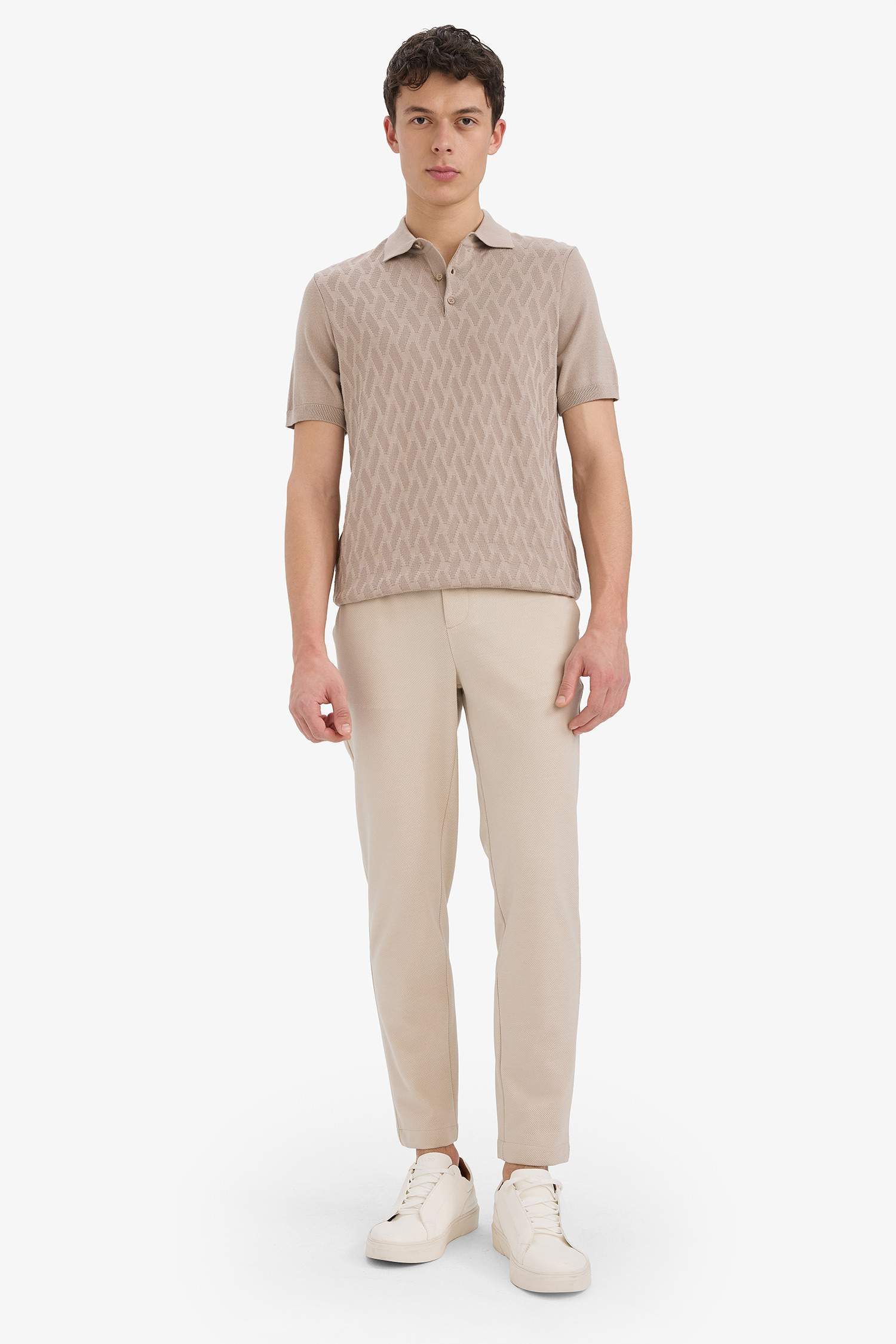 Standard Fit Polo Collar Knitwear Polo T-Shirt