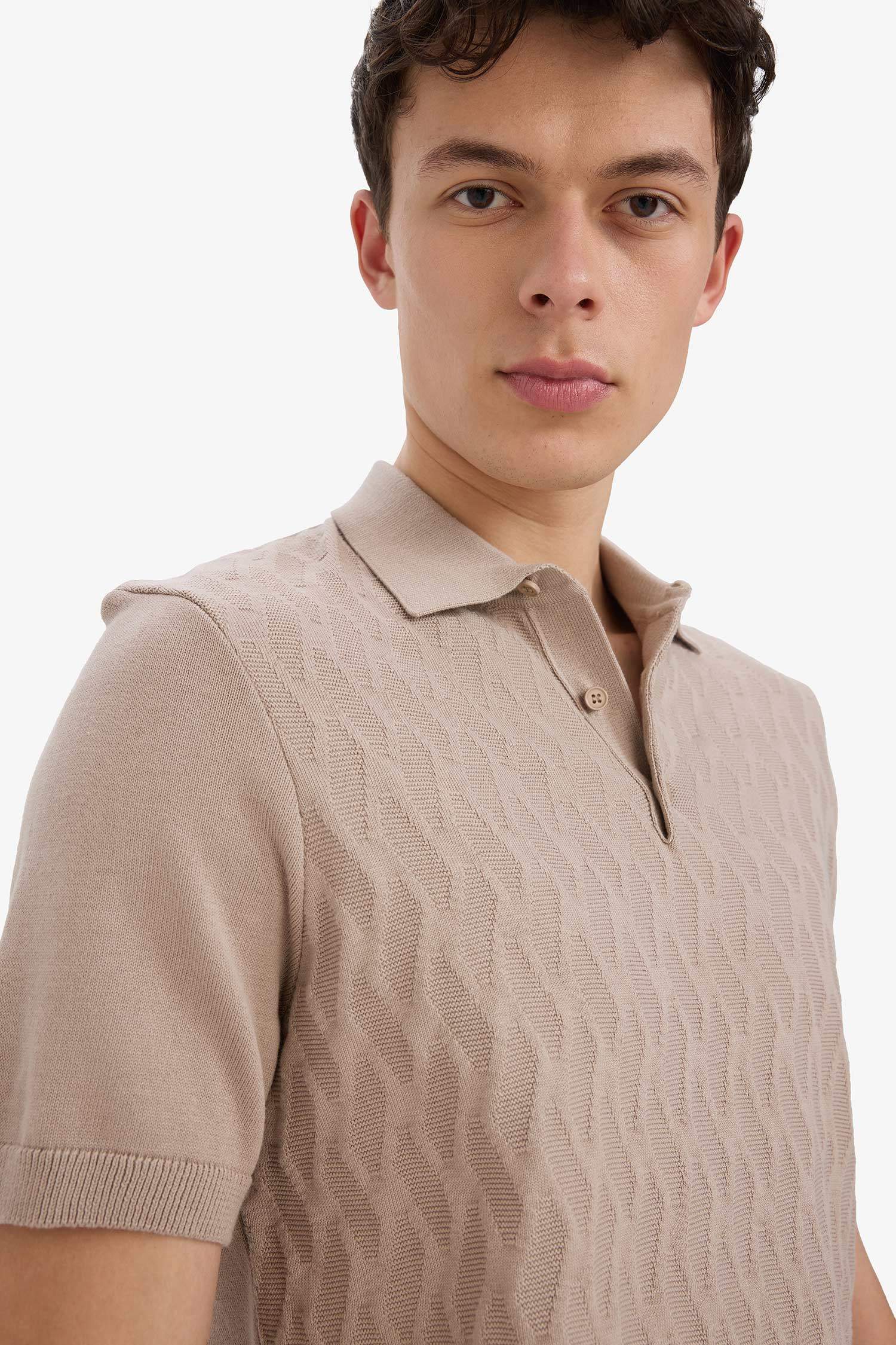 Standard Fit Polo Collar Knitwear Polo T-Shirt