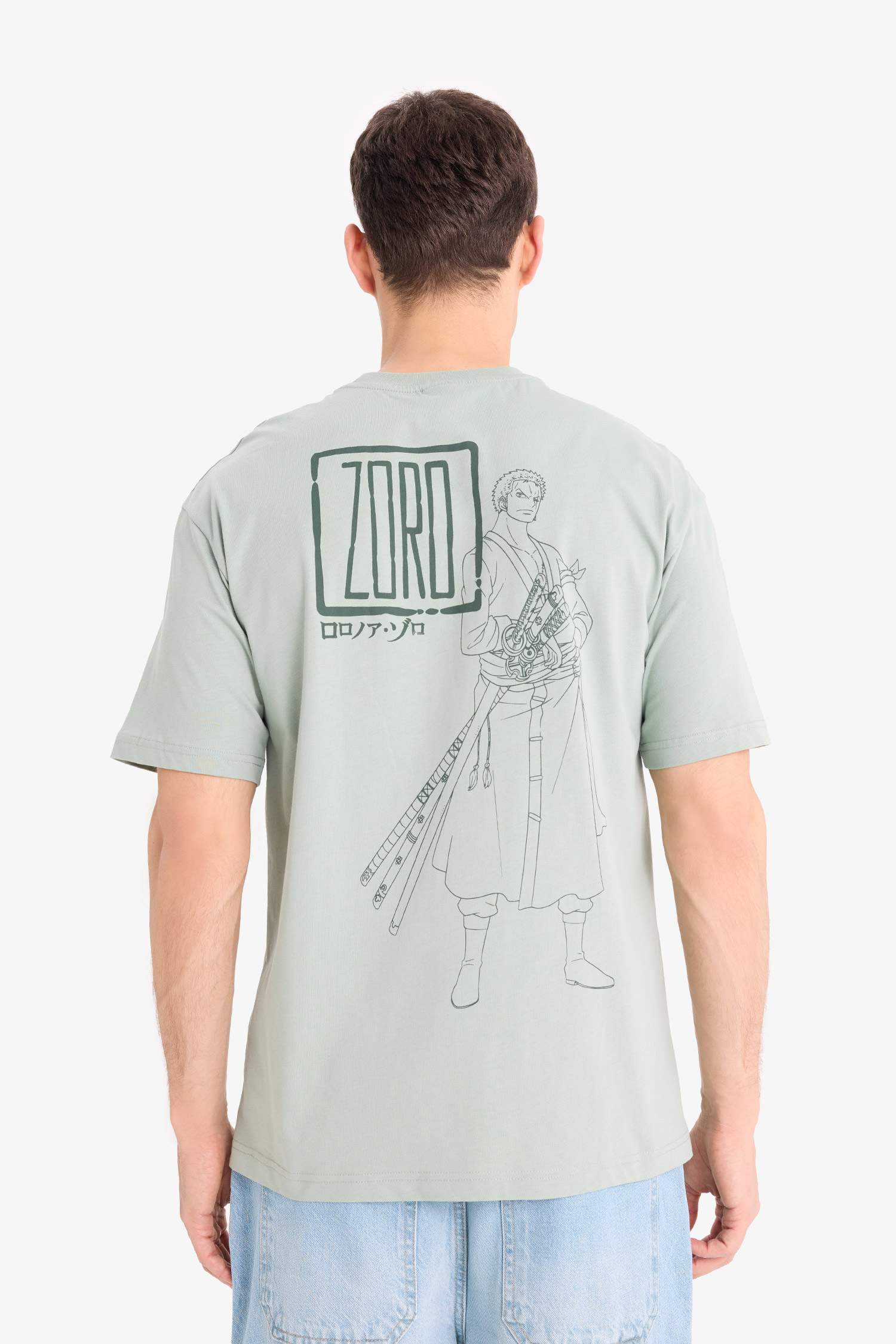 Boxy Fit One Piece Crew Neck Printed Short Sleeve T-Shirt