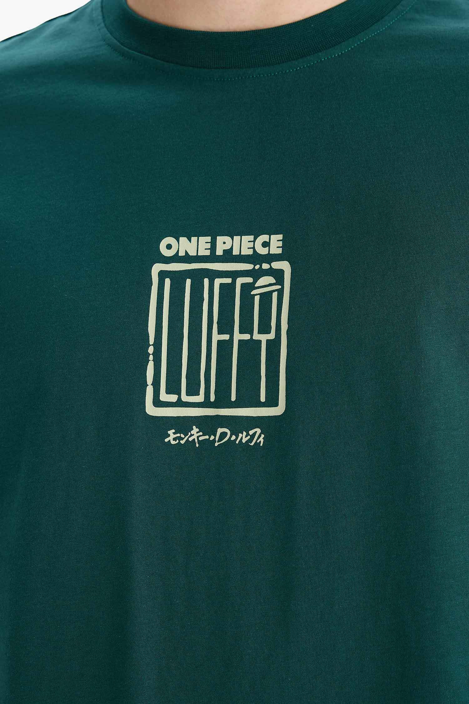 Boxy Fit One Piece Crew Neck Printed Short Sleeve T-Shirt