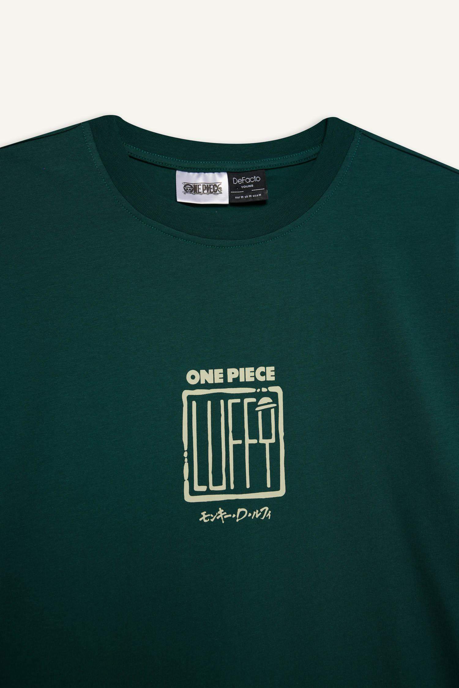 Boxy Fit One Piece Crew Neck Printed Short Sleeve T-Shirt