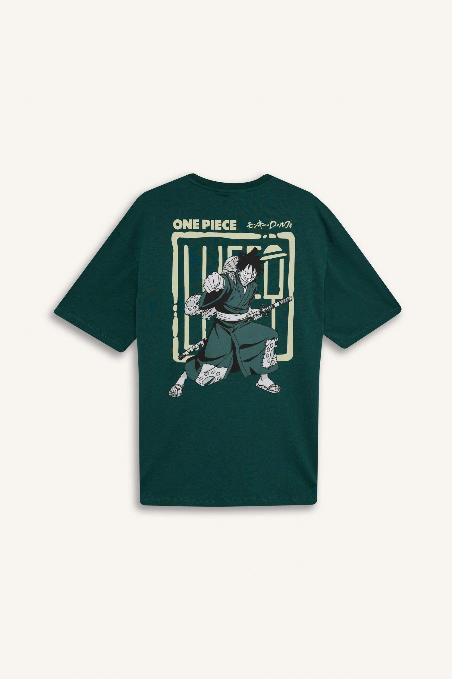 Boxy Fit One Piece Crew Neck Printed Short Sleeve T-Shirt