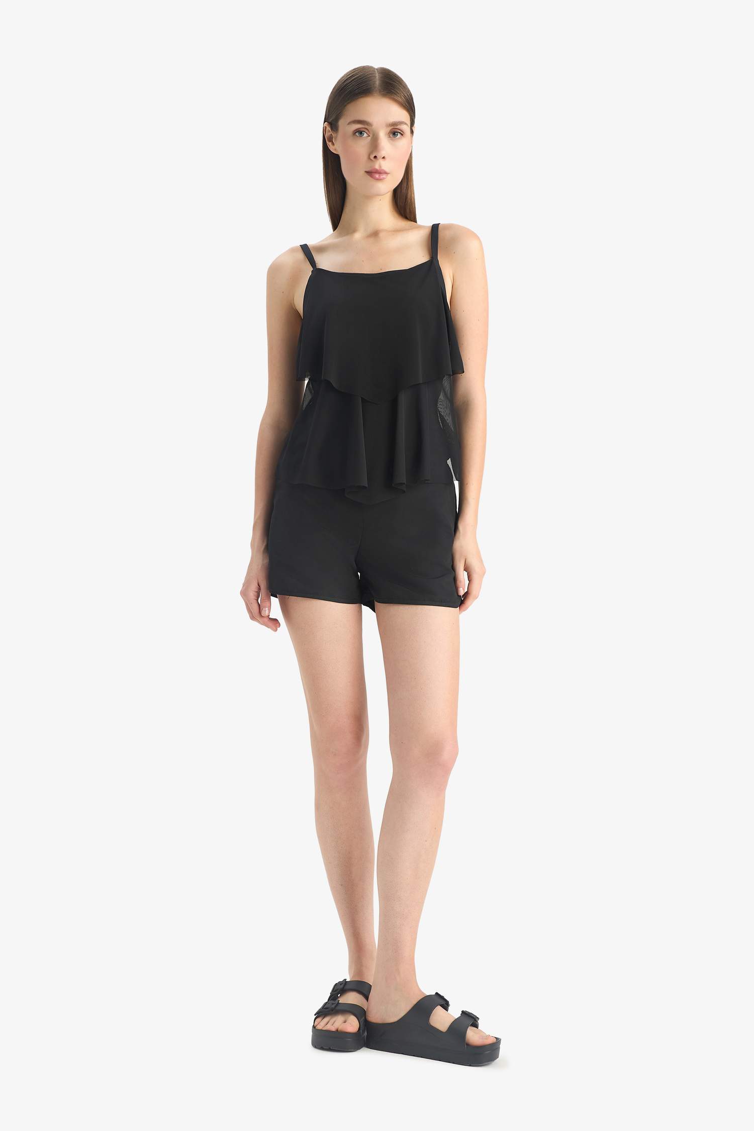 Regular Fit Tül Tankini-Fall in Love