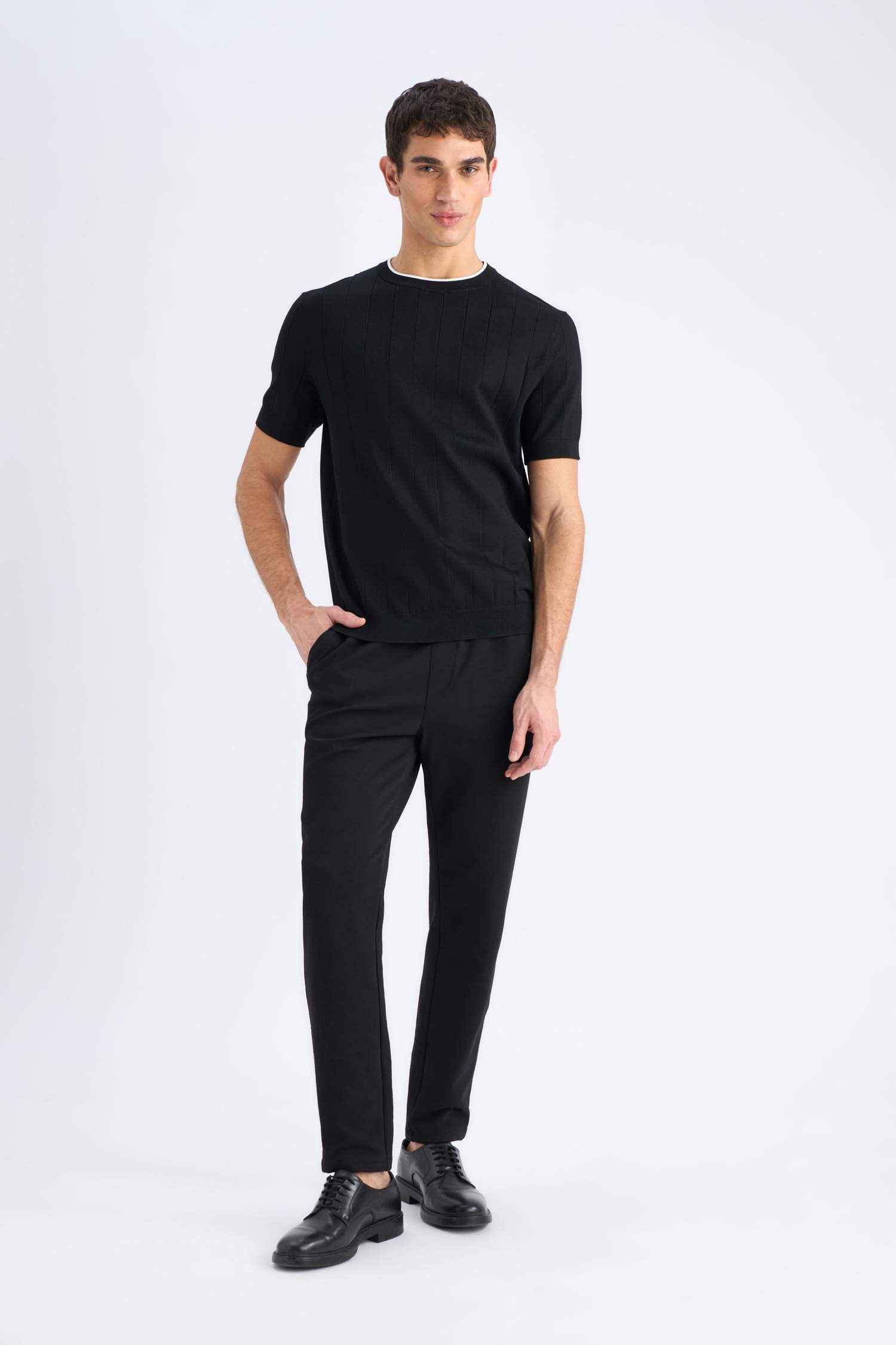 تيشيرت تريكو نص ردن قصة عادية بياخة مستديرة