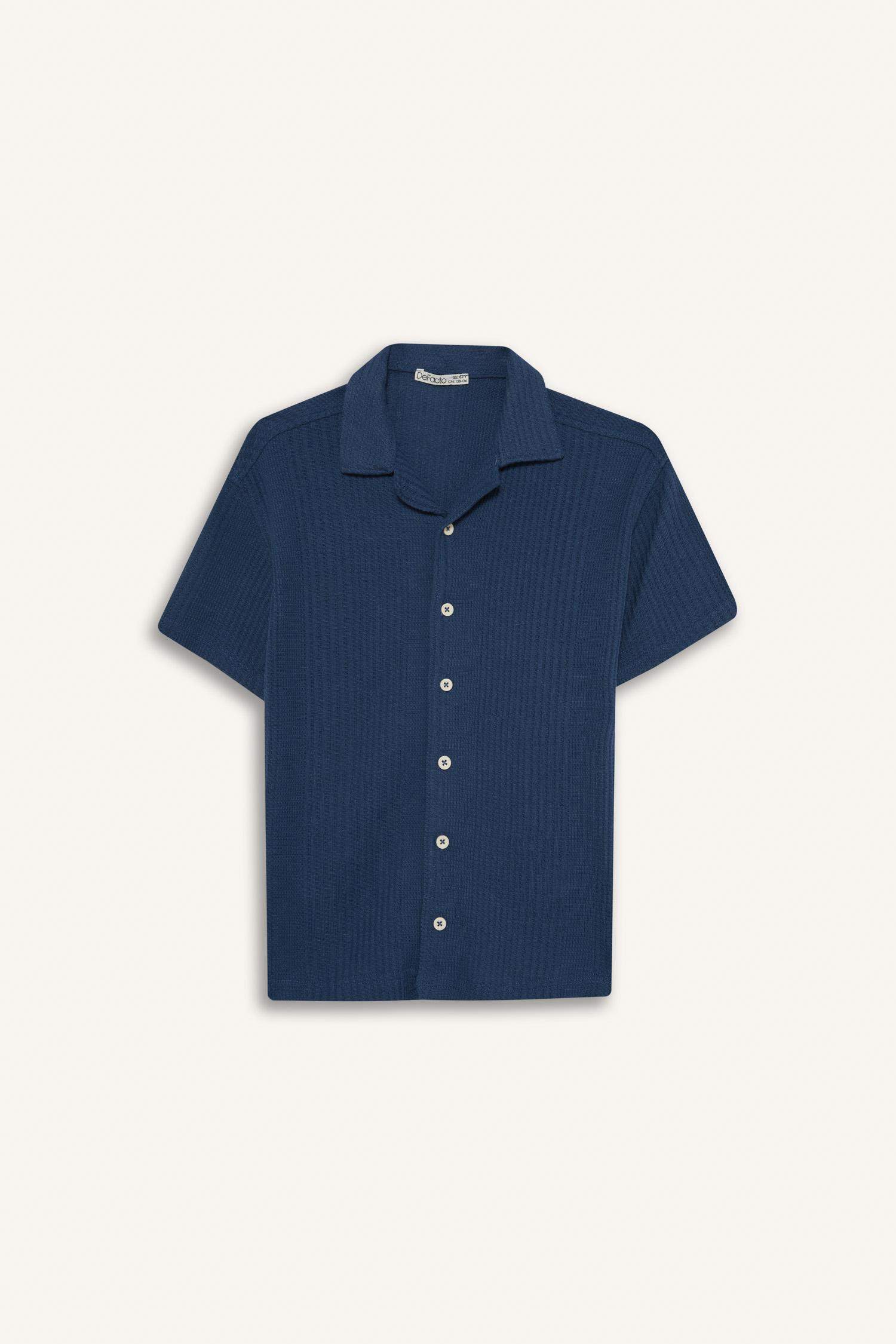 Erkek Çocuk Oversize Geniş Kalıp Polo Yaka Kısa Kollu Gömlek