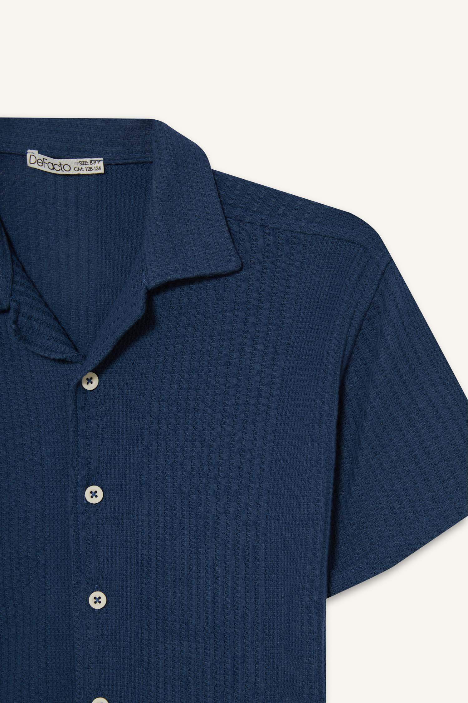 Erkek Çocuk Oversize Geniş Kalıp Polo Yaka Kısa Kollu Gömlek