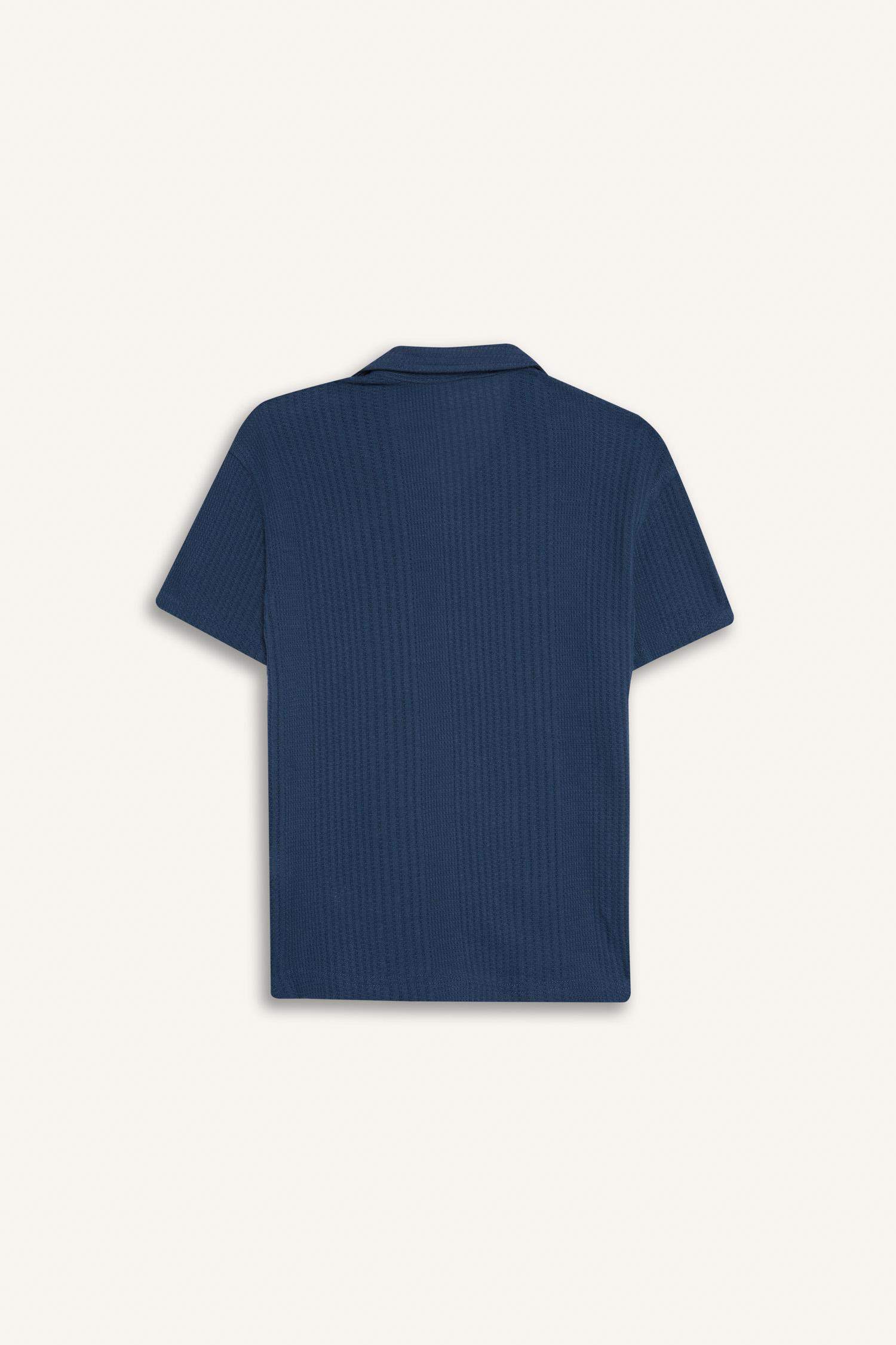 Erkek Çocuk Oversize Geniş Kalıp Polo Yaka Kısa Kollu Gömlek