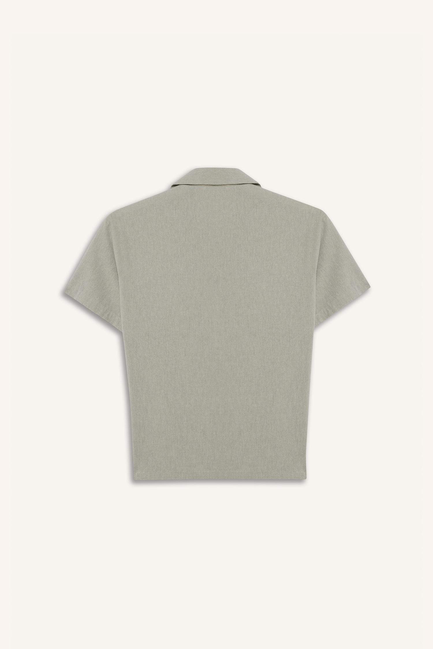 Boy Oversize Fit Polo Neck Muslin Shirt