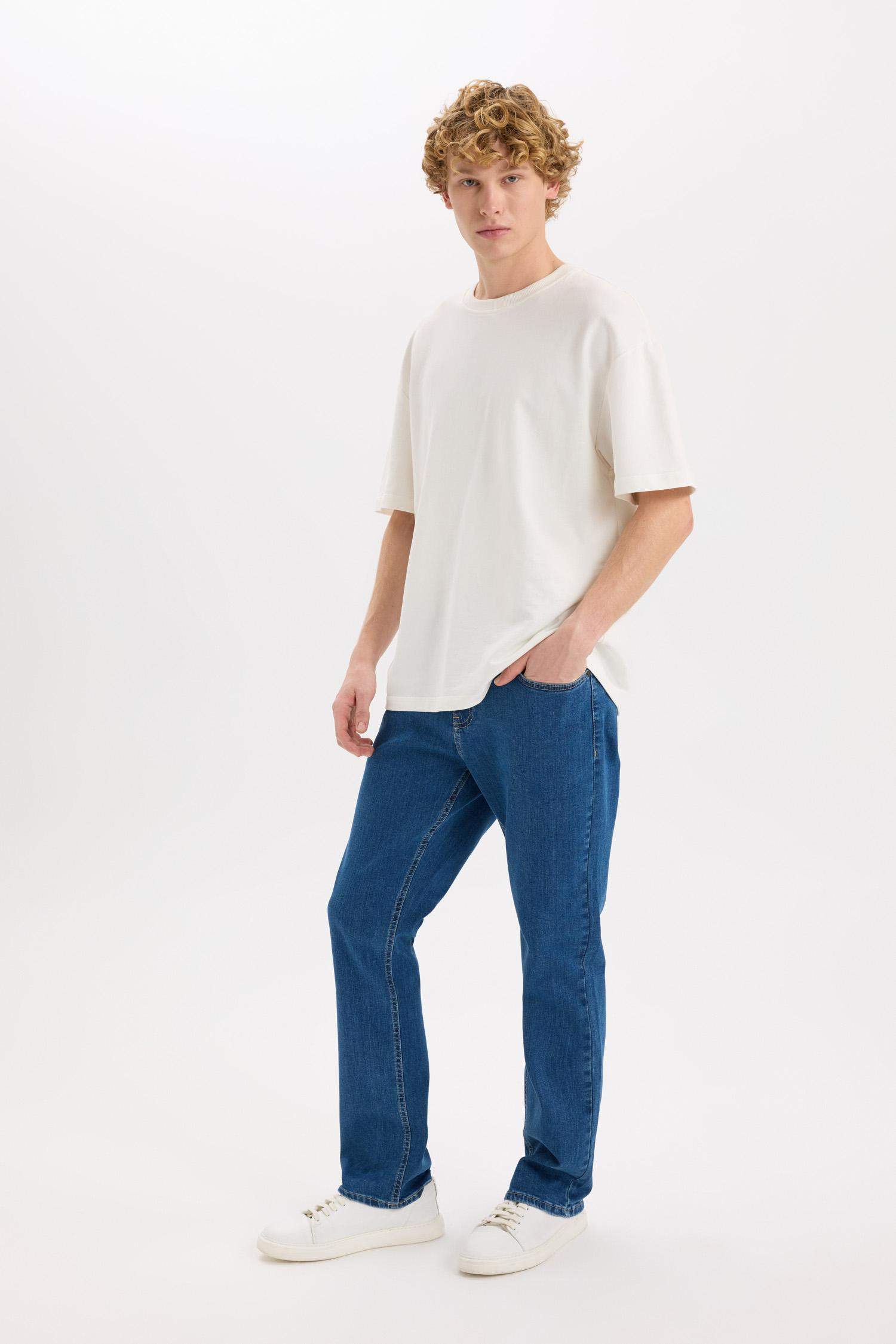 Diago Comfort Fit Rahat Kalıp Yüksek Bel Geniş Paça Jean Pantolon