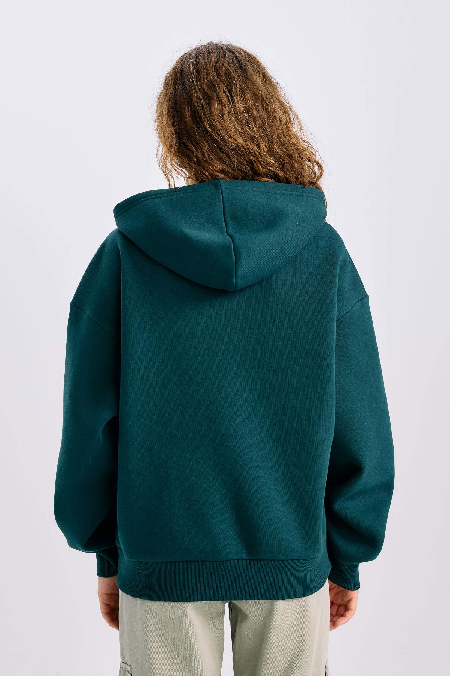 Regular Fit Kapüşonlu Baskılı Kalın Sweatshirt