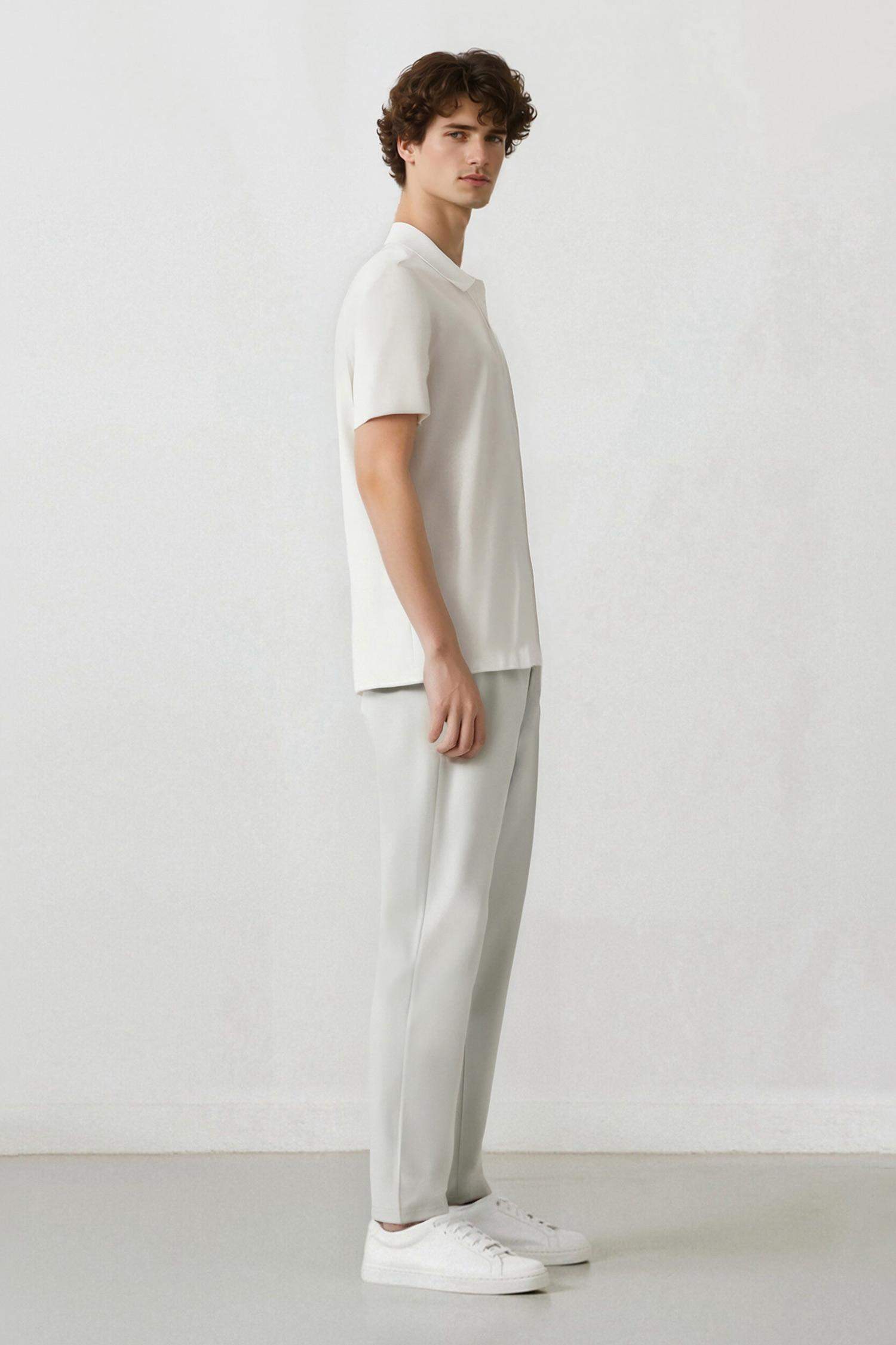 Slim Fit Dar Kesim Standart Paça Esnek Multifonksiyonel Dokuma Sporcu Pantolon