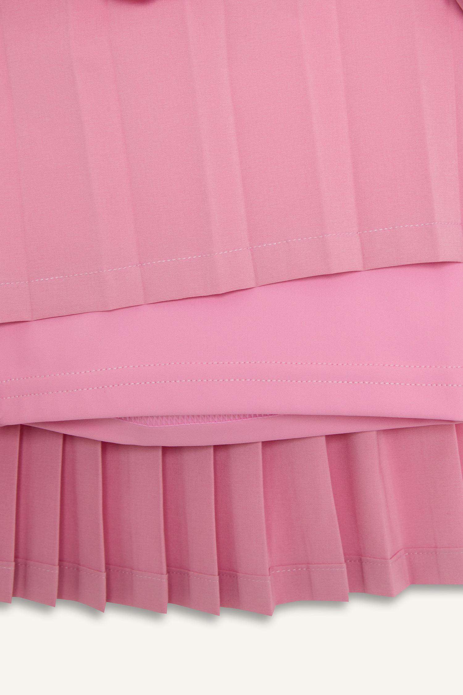 	DeFactoFit Standart Fit İçi Taytlı Pileli Dokuma Etek