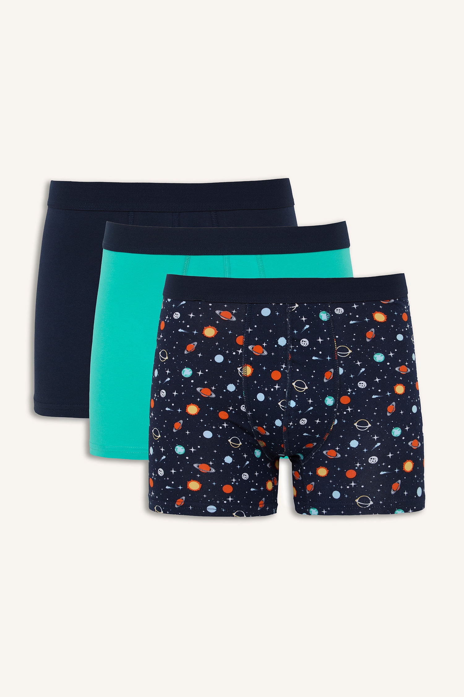 DeFacto Regular Fıt Desenli 3'lü Boxer