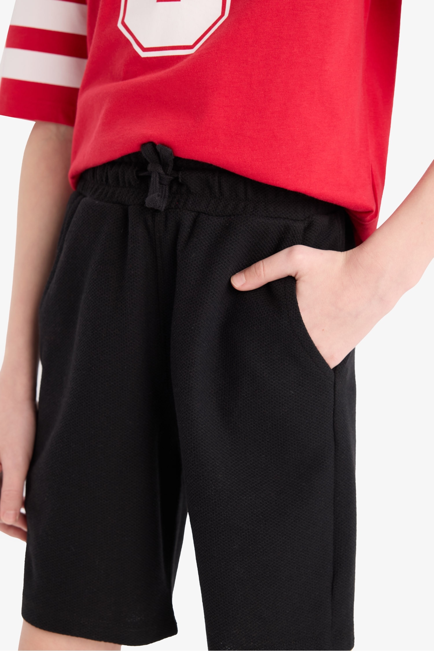 2-х предметный комплект с футболкой с принтом и эластичными шортами для мальчиков