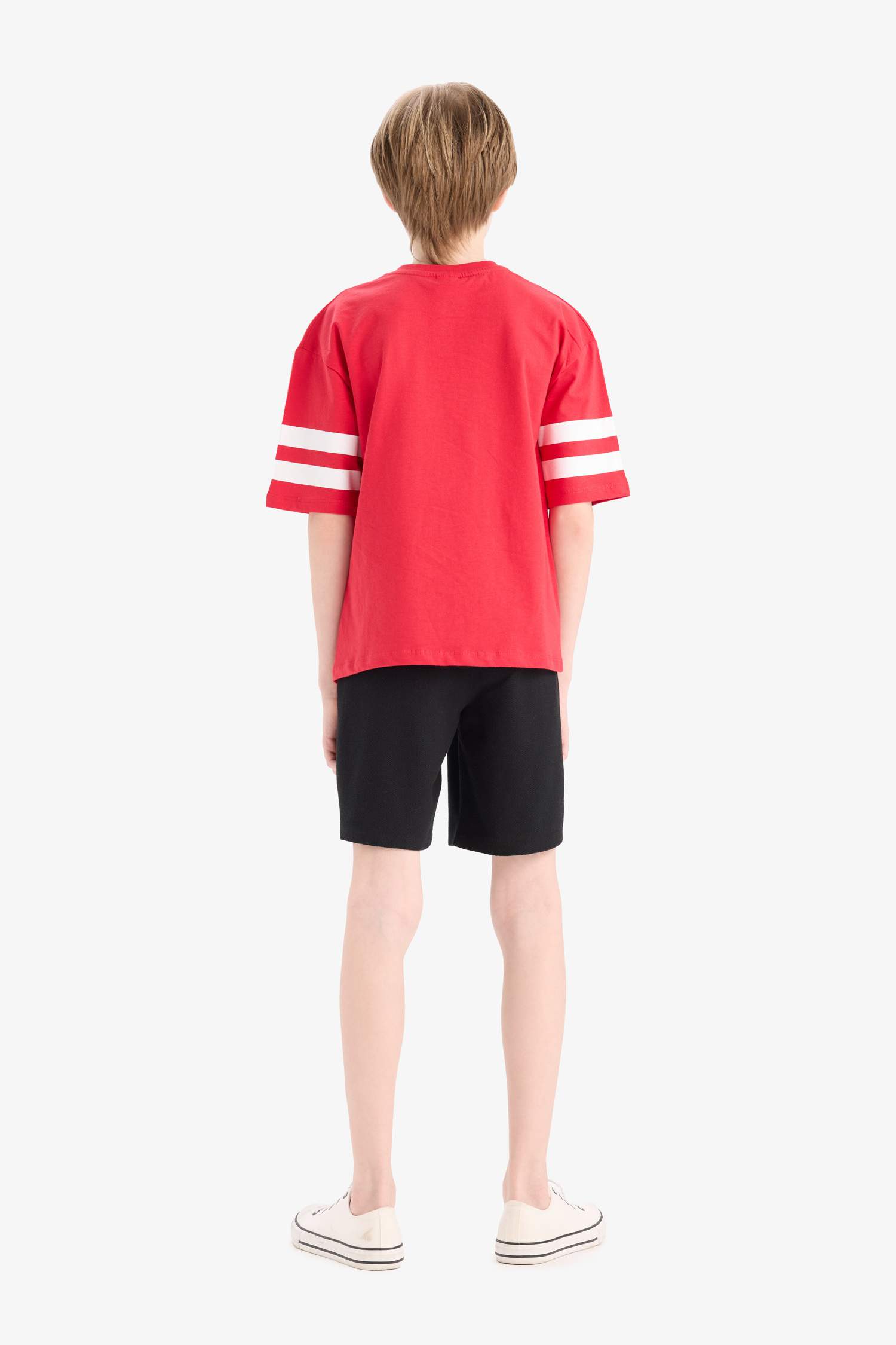 2-х предметный комплект с футболкой с принтом и эластичными шортами для мальчиков