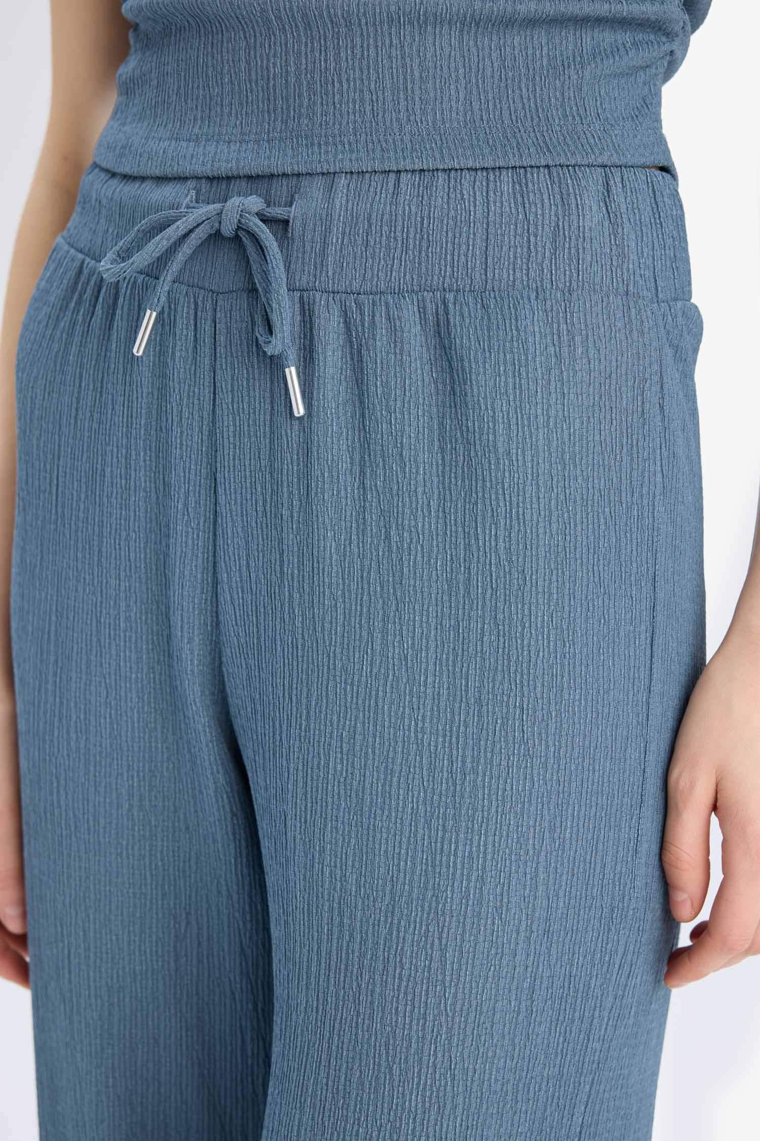 Straight Fit Cepli Bürümcük Pantolon