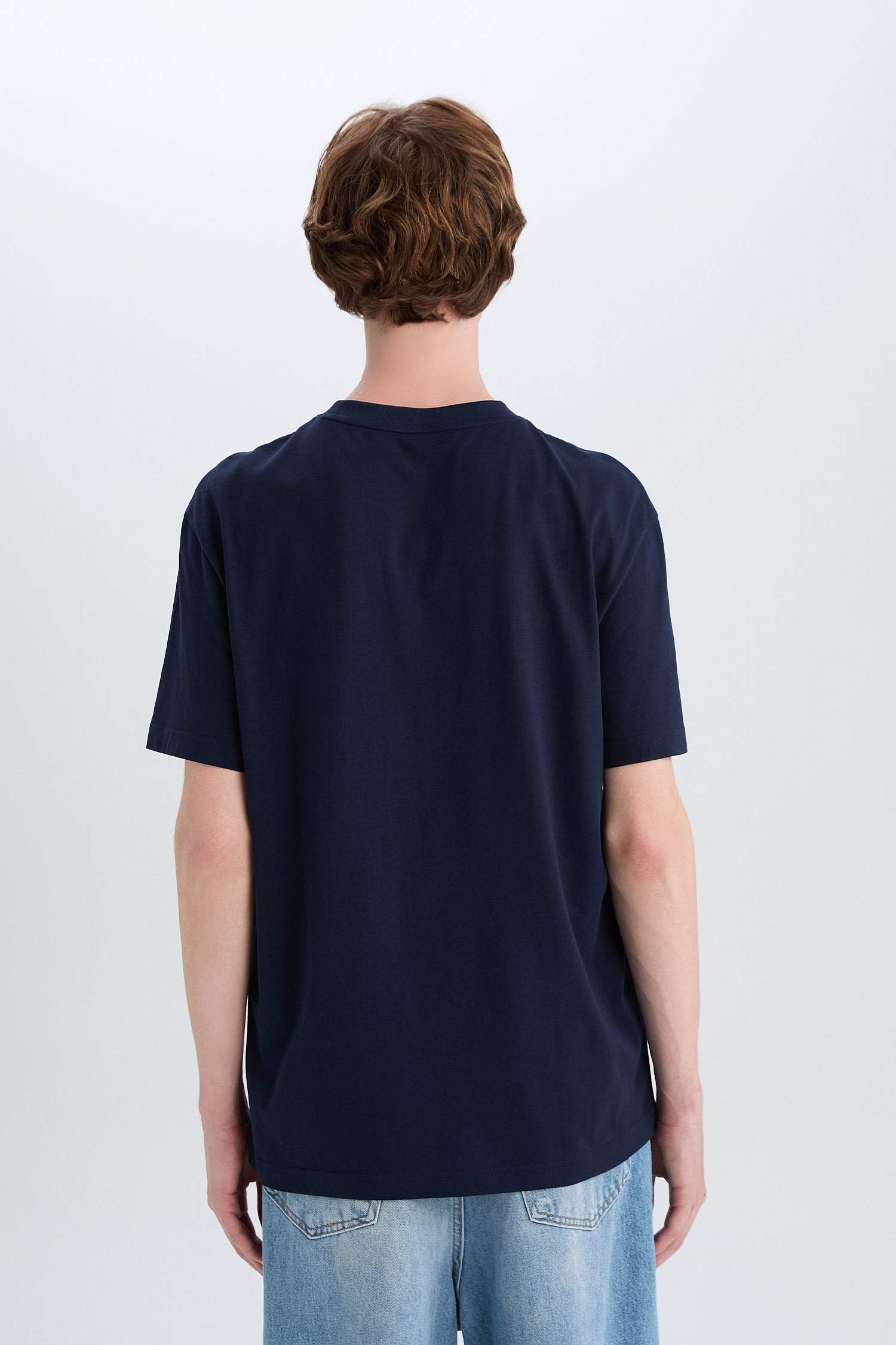 T-shirt en coton imprimé en à col rond Coupe régulière