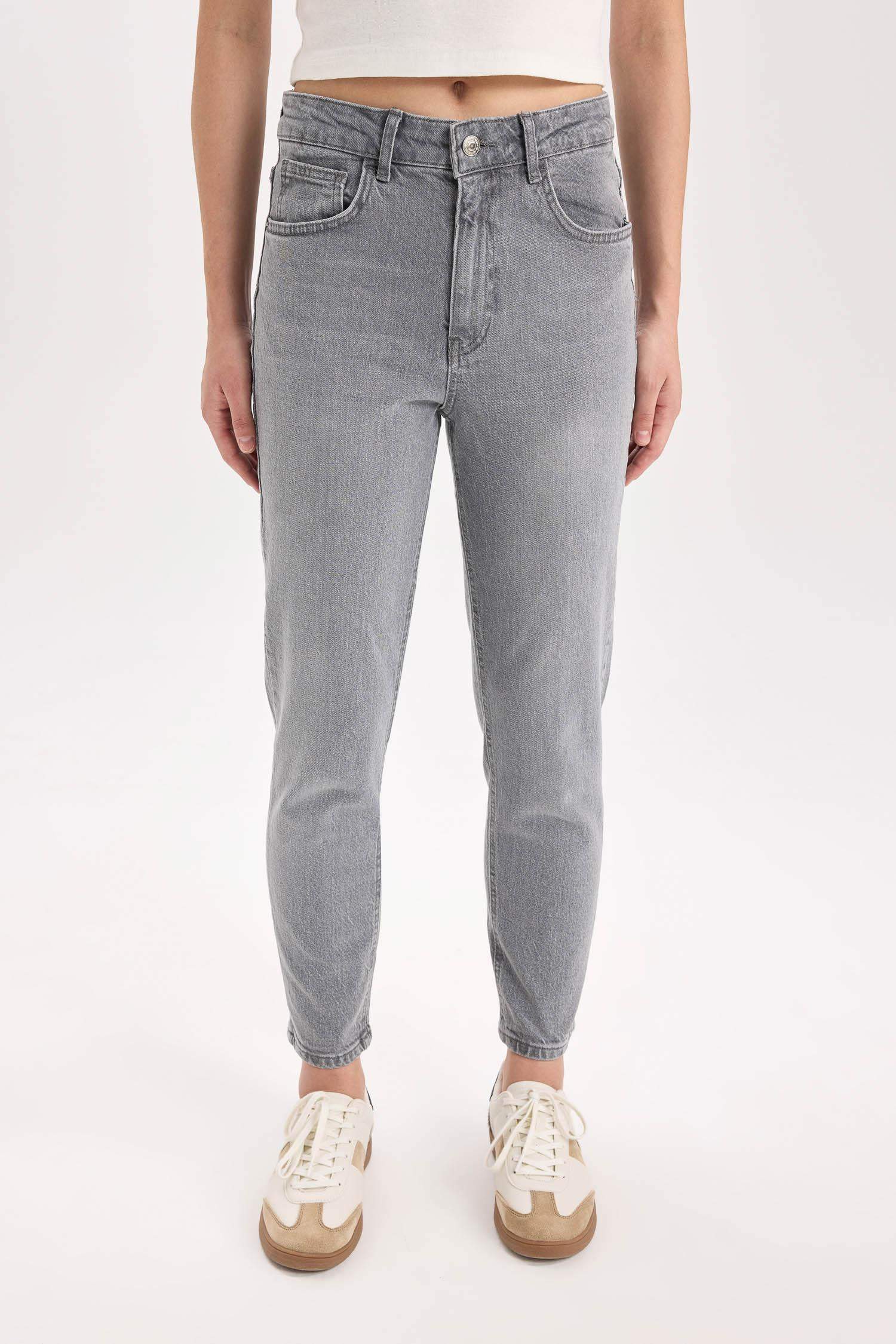 Lina Comfort Mom Yüksek Bel Bilek Boy Jean Yıkamalı Pantolon
