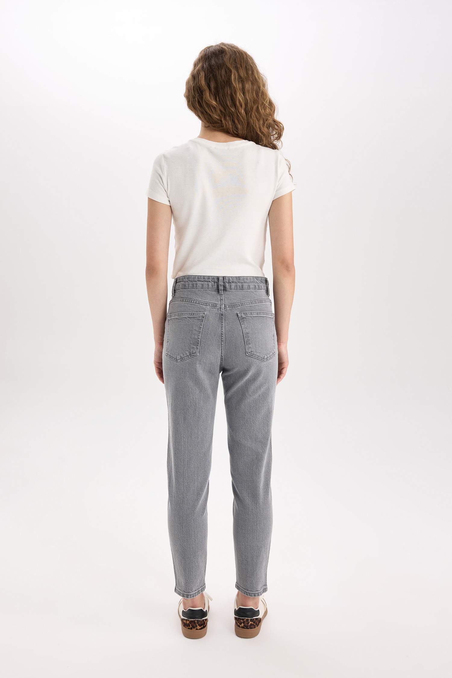 Lina Comfort Mom Yüksek Bel Bilek Boy Jean Yıkamalı Pantolon