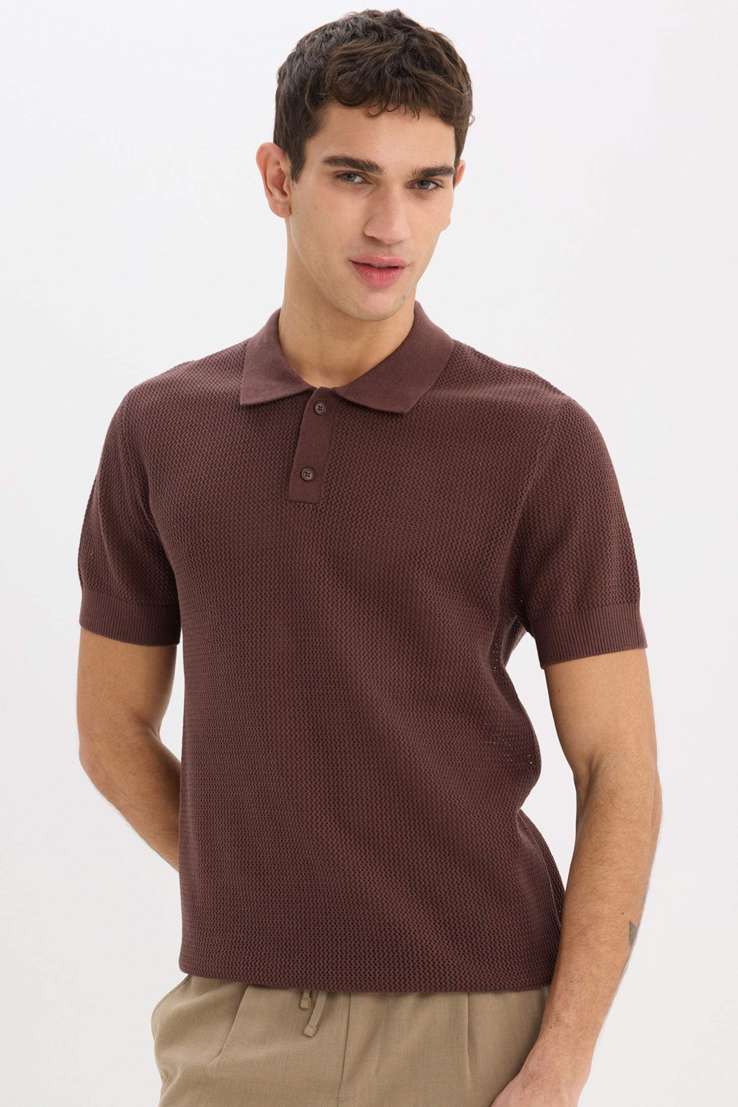 Стандартная посадка рубашка-поло с короткими рукавами