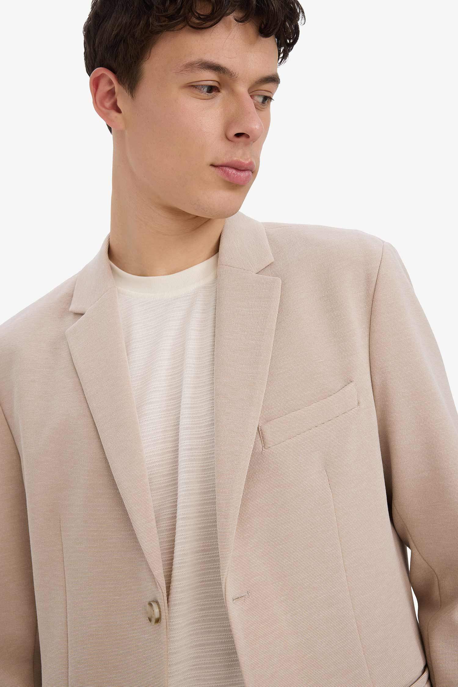 Slim Fit Dar Kesim Yarım Astar Blazer Ceket