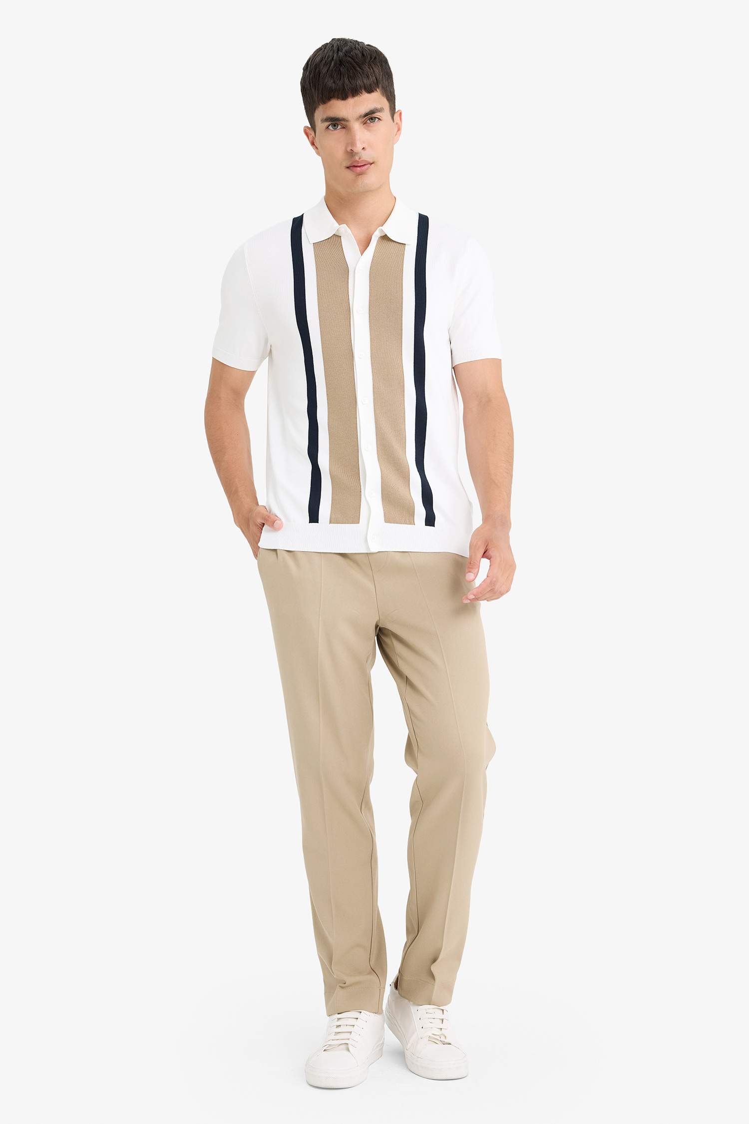 Standard Fit Knit Polo T-Shirt