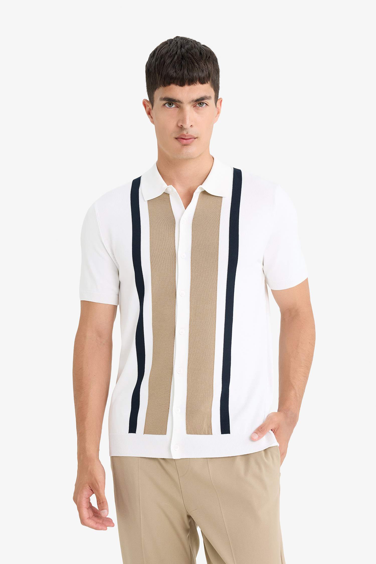 Standard Fit Knit Polo T-Shirt