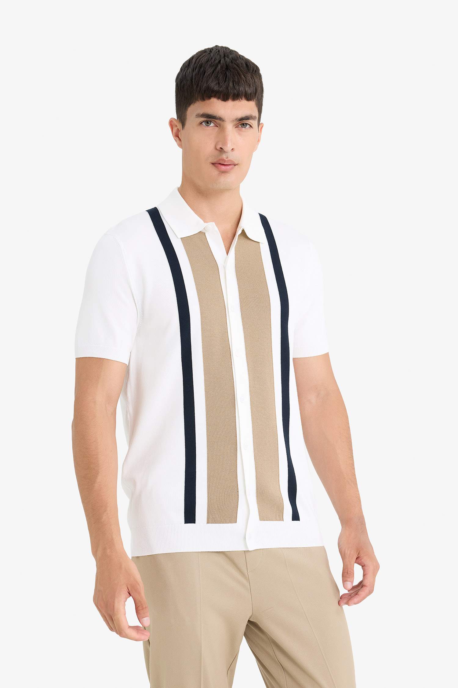 Standard Fit Knit Polo T-Shirt