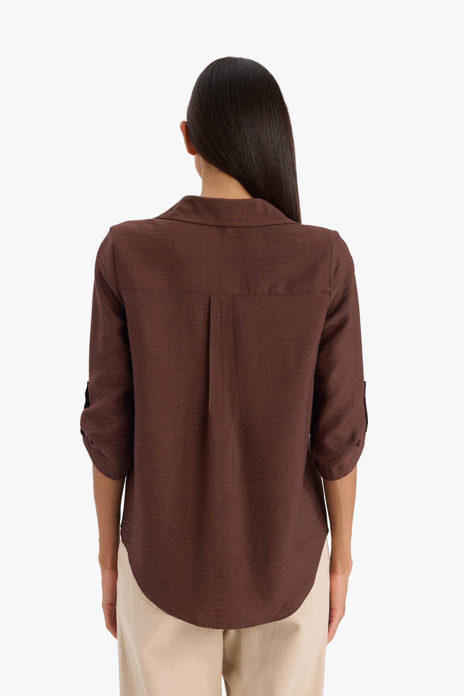 Regular Fit Shirt Collar Long Sleeve Shirt