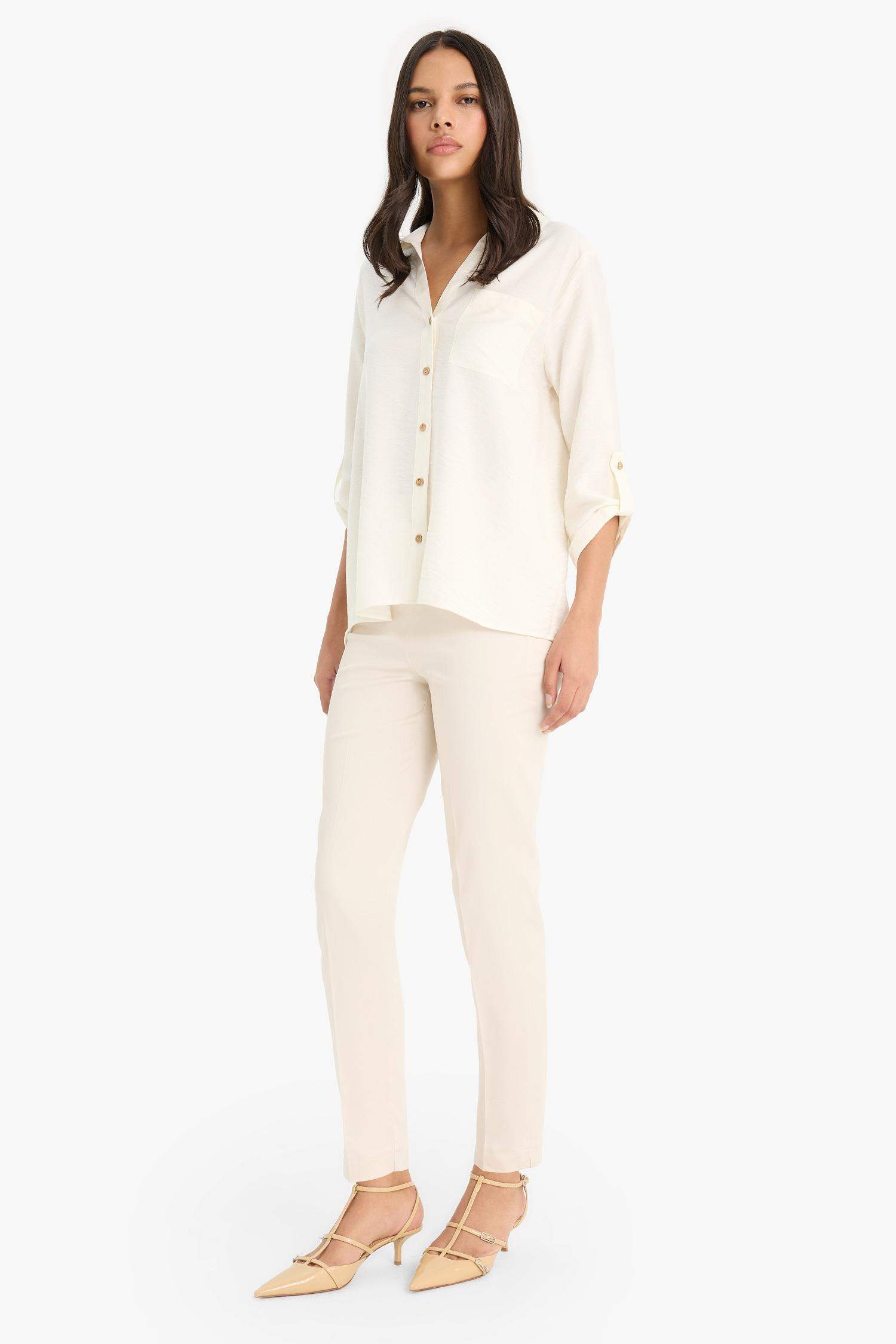 Regular Fit Shirt Collar Long Sleeve Shirt