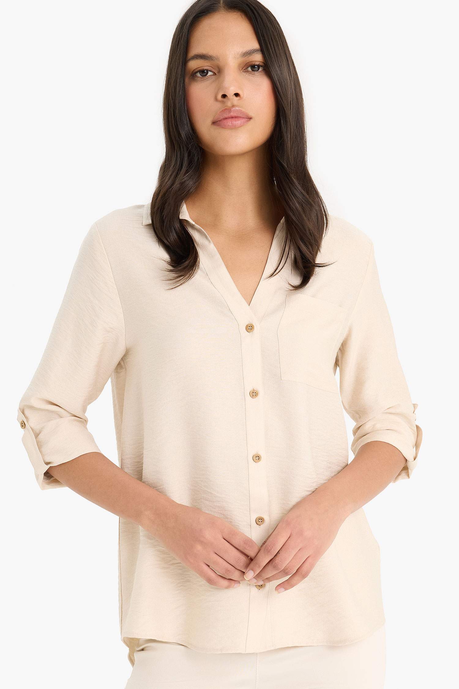 Regular Fit Shirt Collar Long Sleeve Shirt