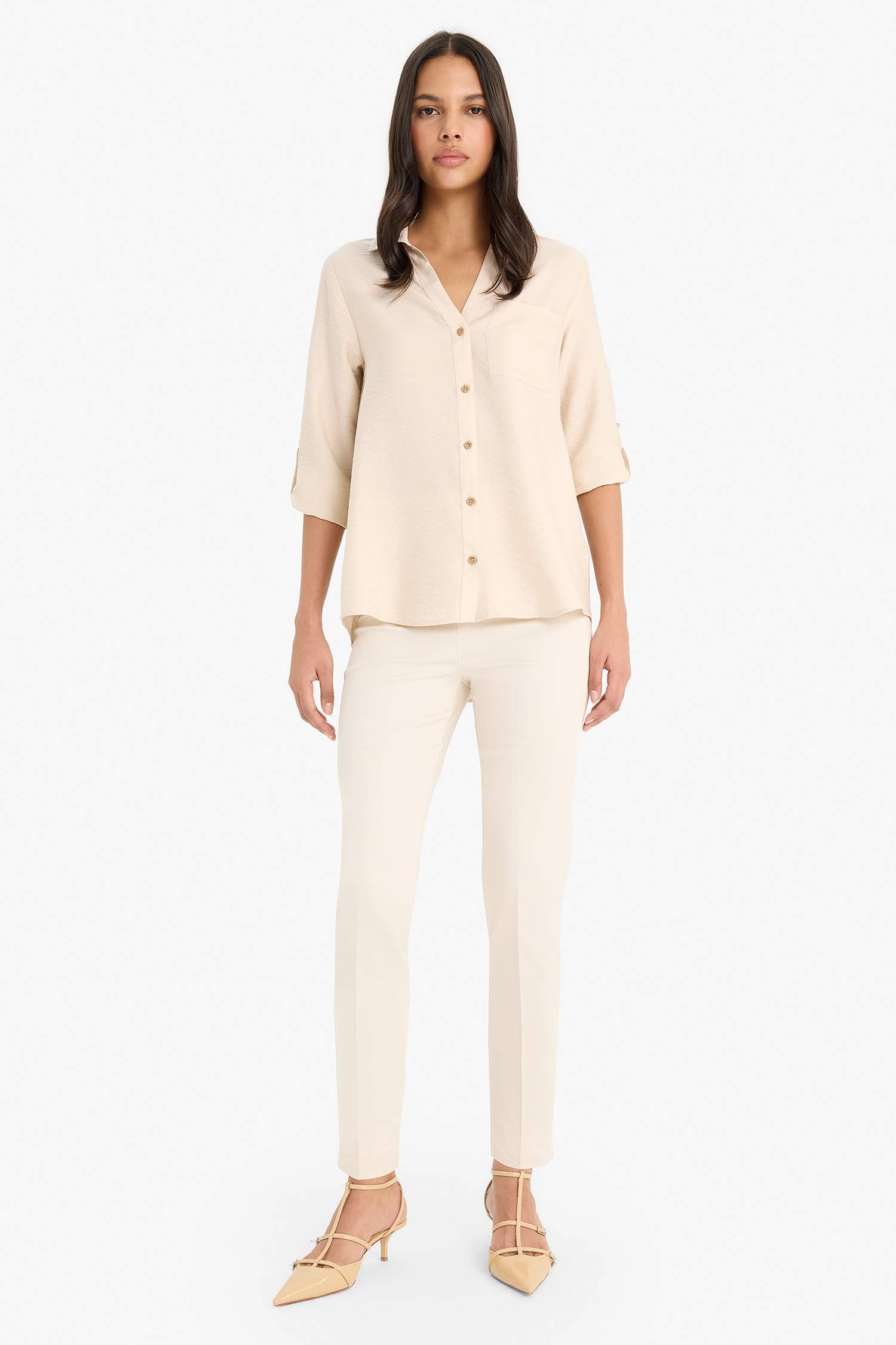 Regular Fit Shirt Collar Long Sleeve Shirt