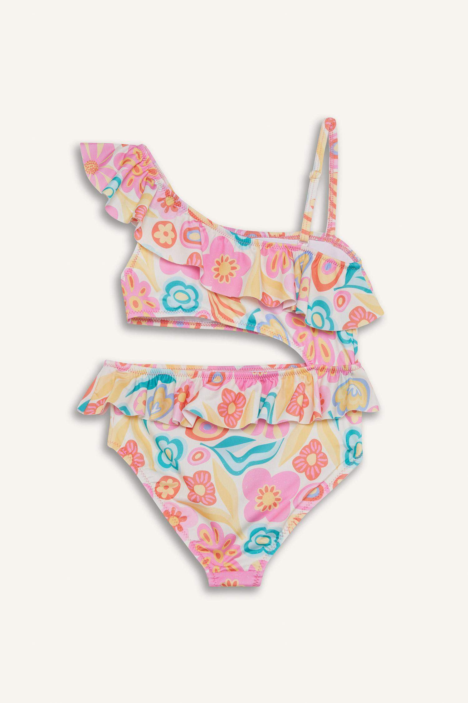 مايوه بناتي فلورال زهري